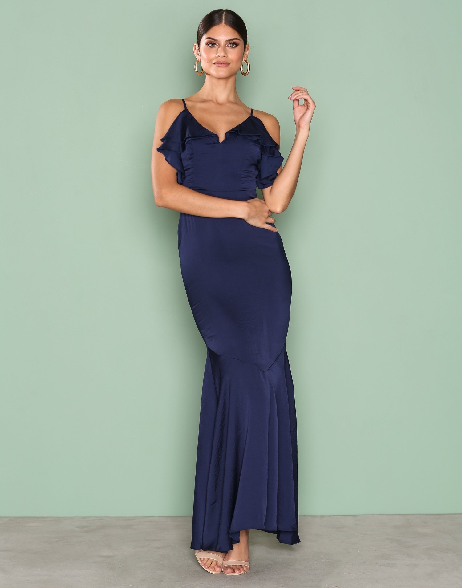 Strappy Frill Detail Maxi Dress