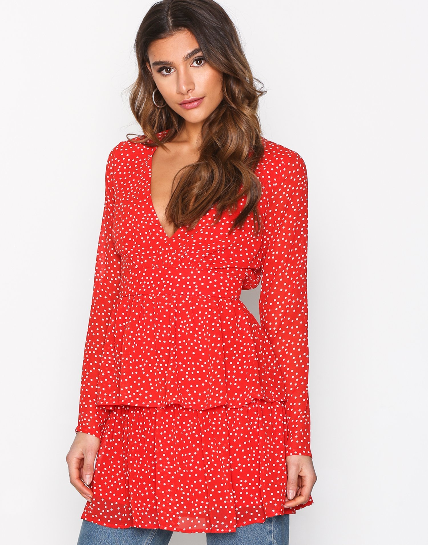 Polka Dot Plunge Dress