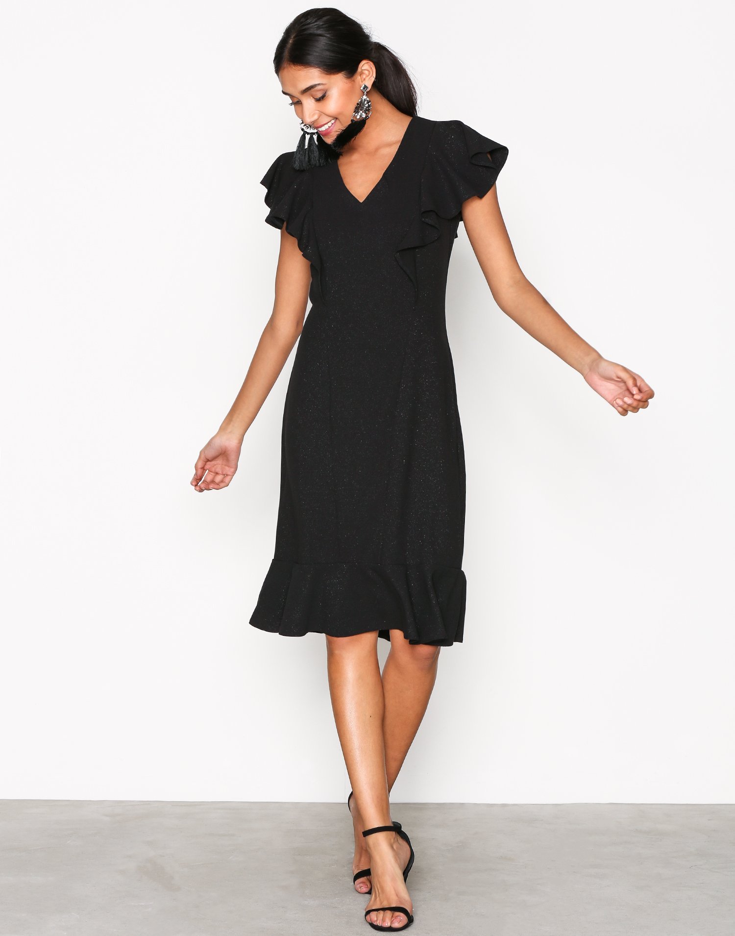 Frill Hem and Shoulder Dress