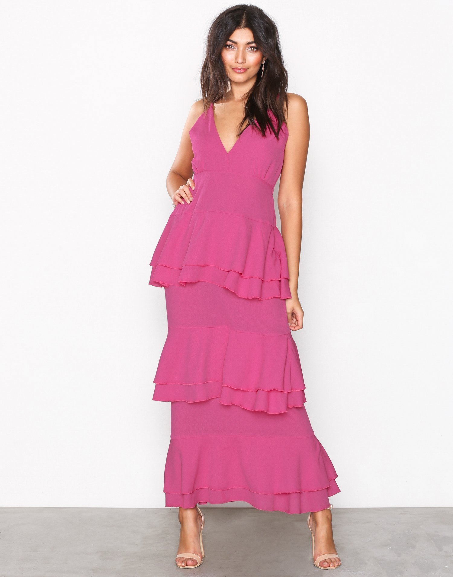 Strappy Tiered Frill Maxi Dress