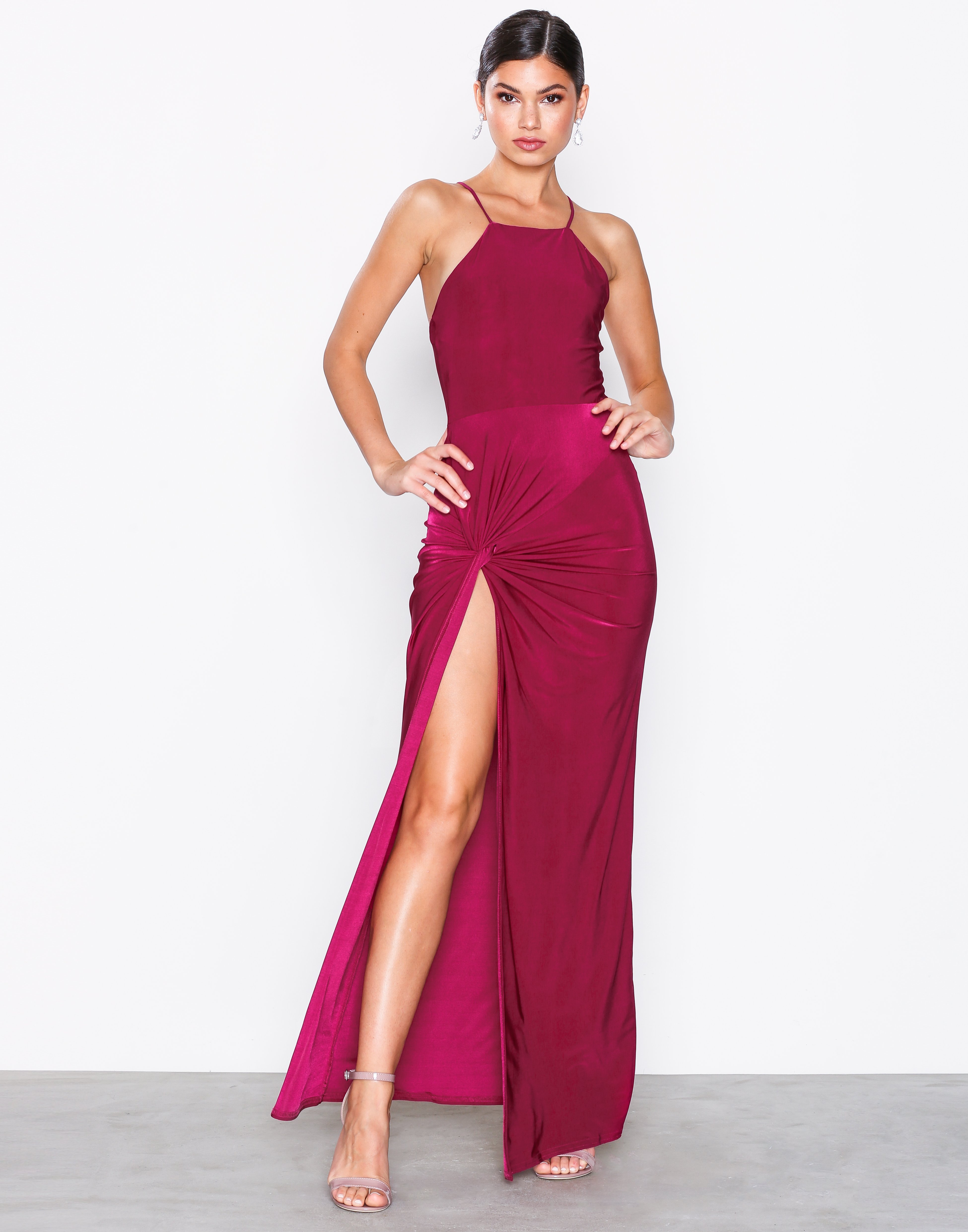 High Neck Tie Side Maxi Dress