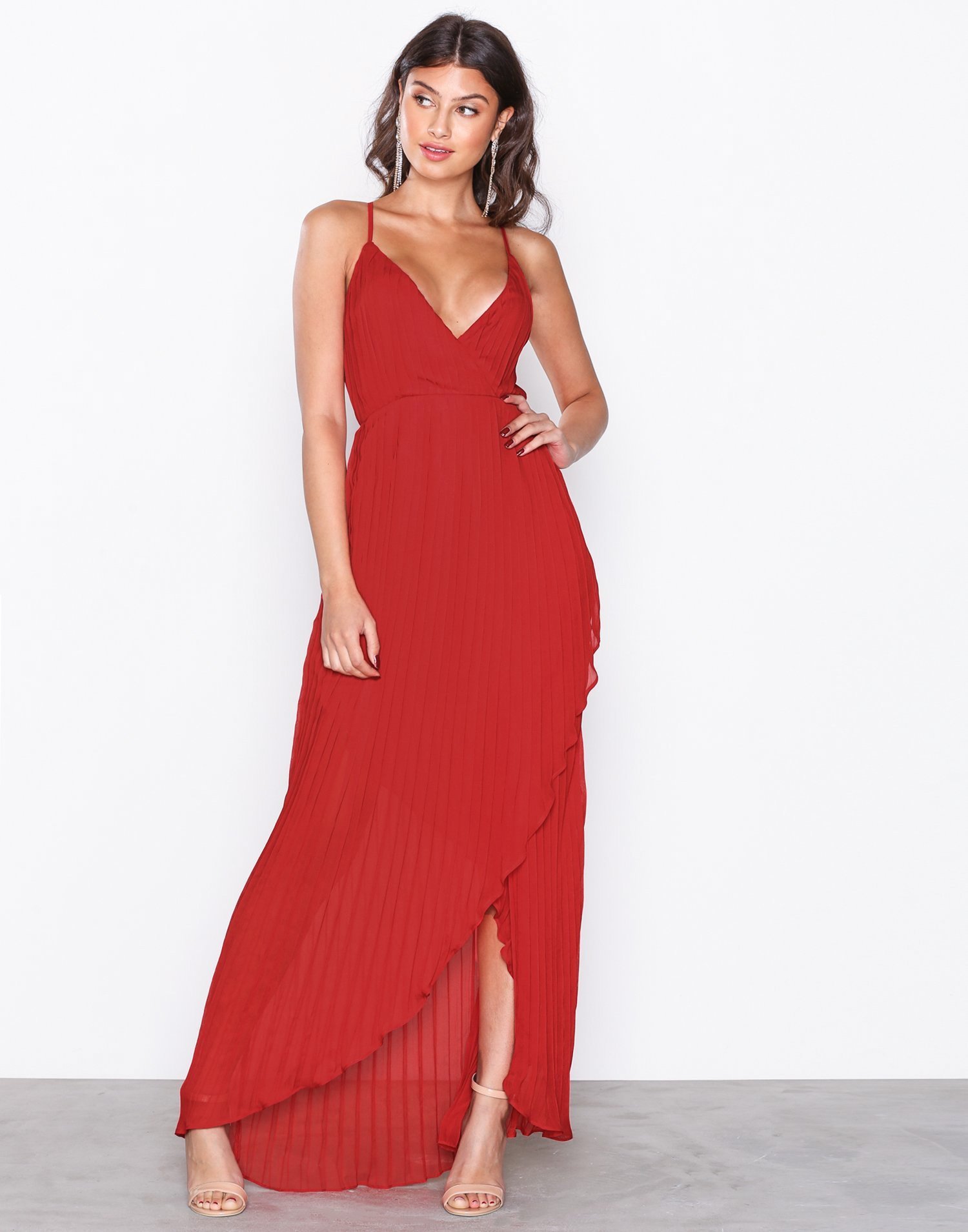 Chiffon Pleated Maxi Dress