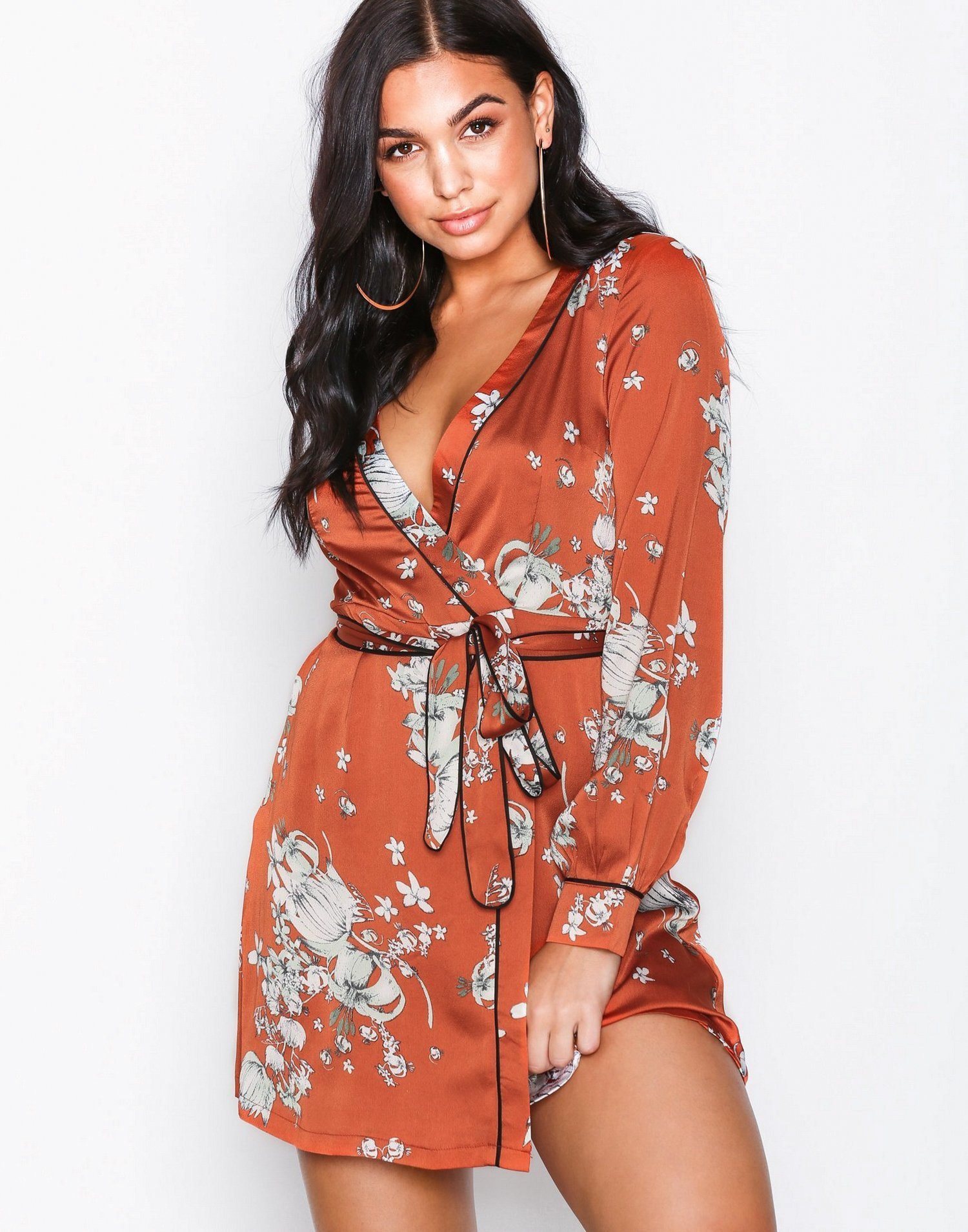 Tie Waist Kimono Mini Dress