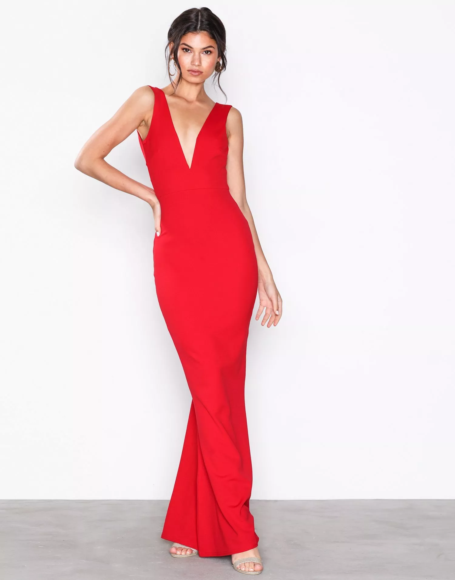 Missguided red dress on sale maxi