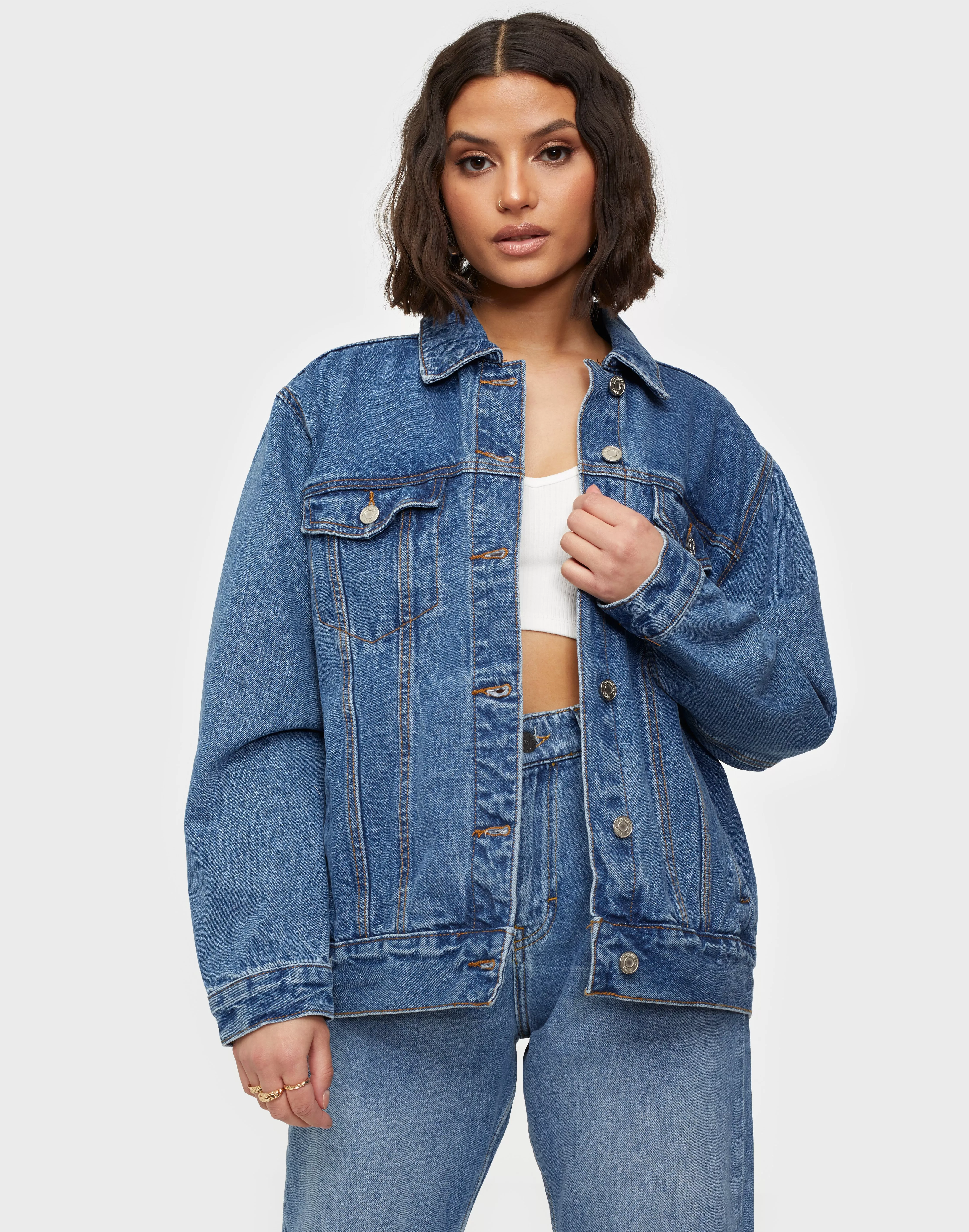 Missguided distressed best sale denim jacket