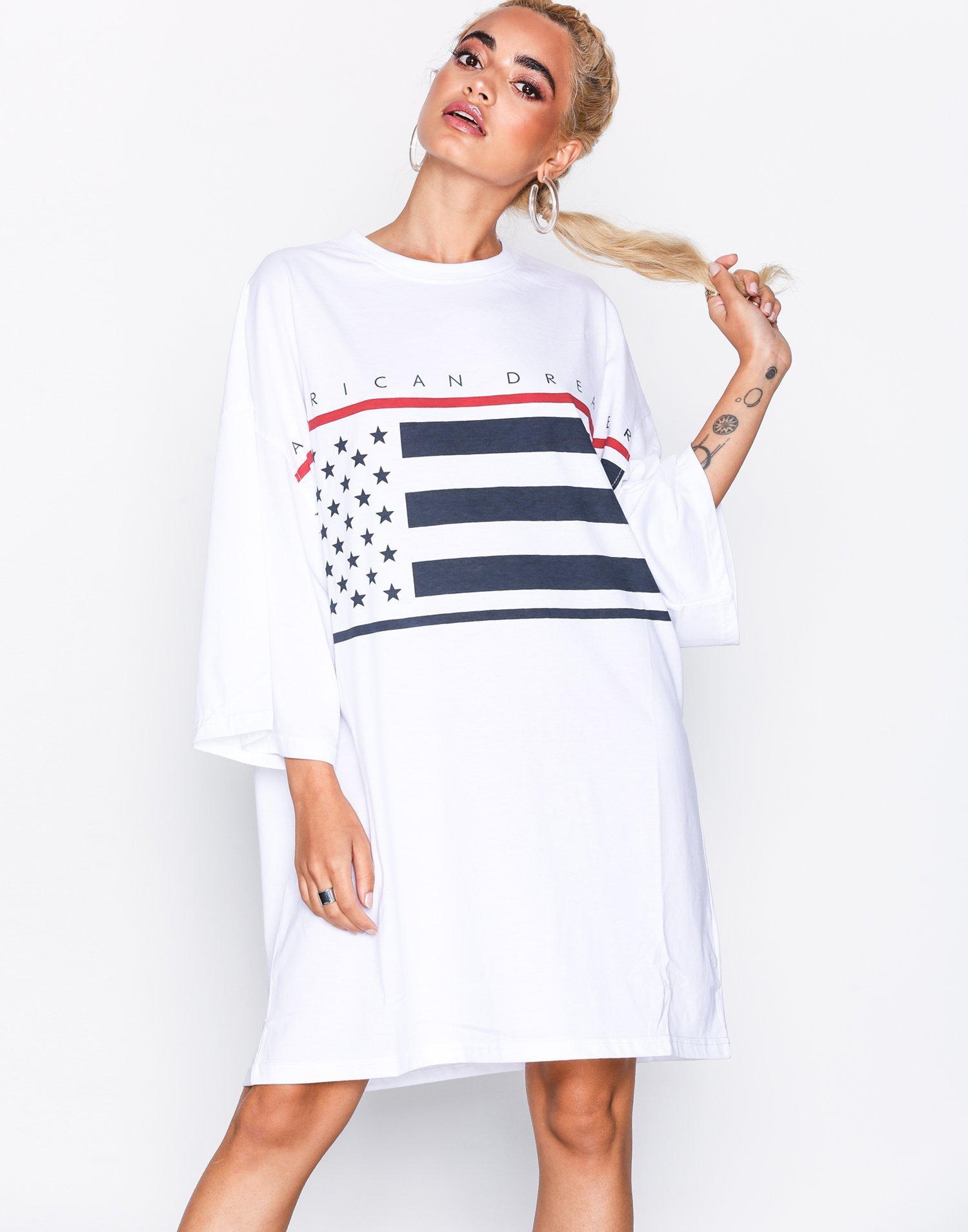 American Flag Oversized T-shirt Dress