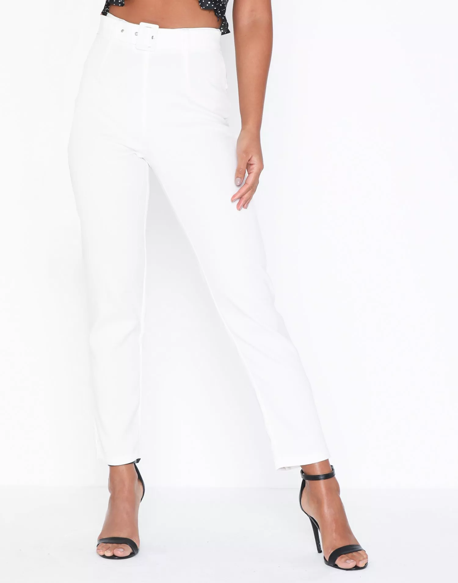 Missguided white cigarette clearance trousers