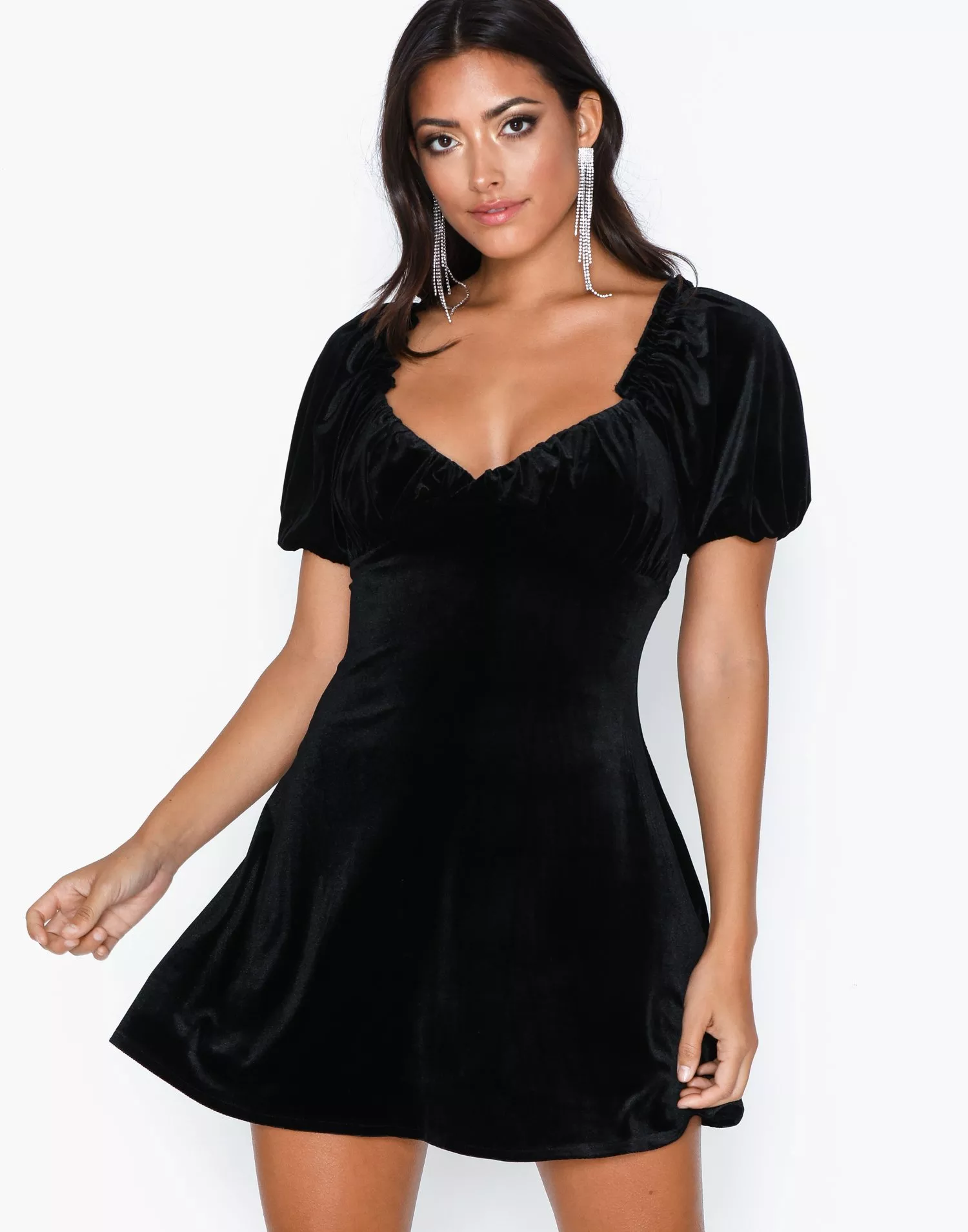 Missguided black milkmaid outlet dress