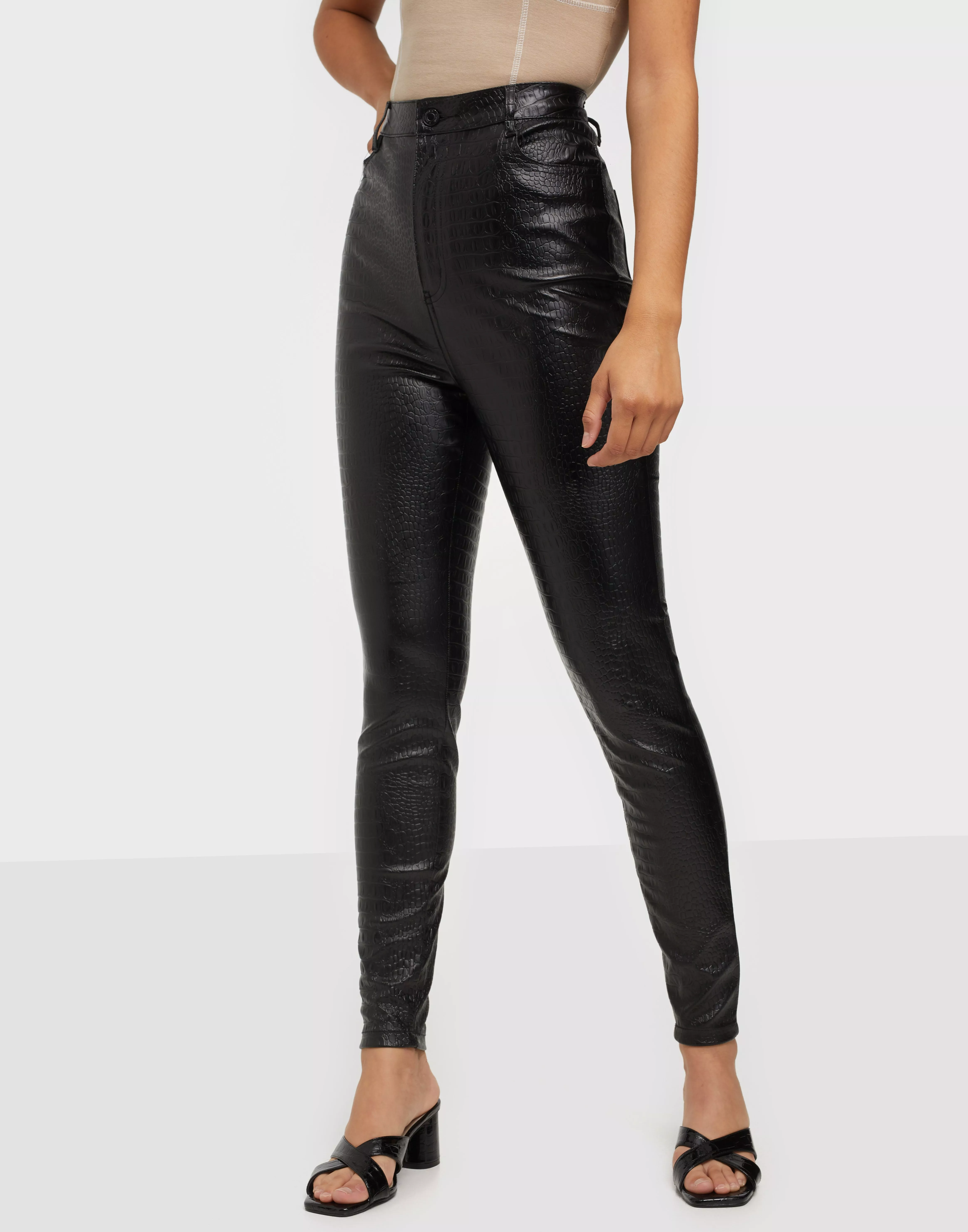 Missguided croc hot sale trousers