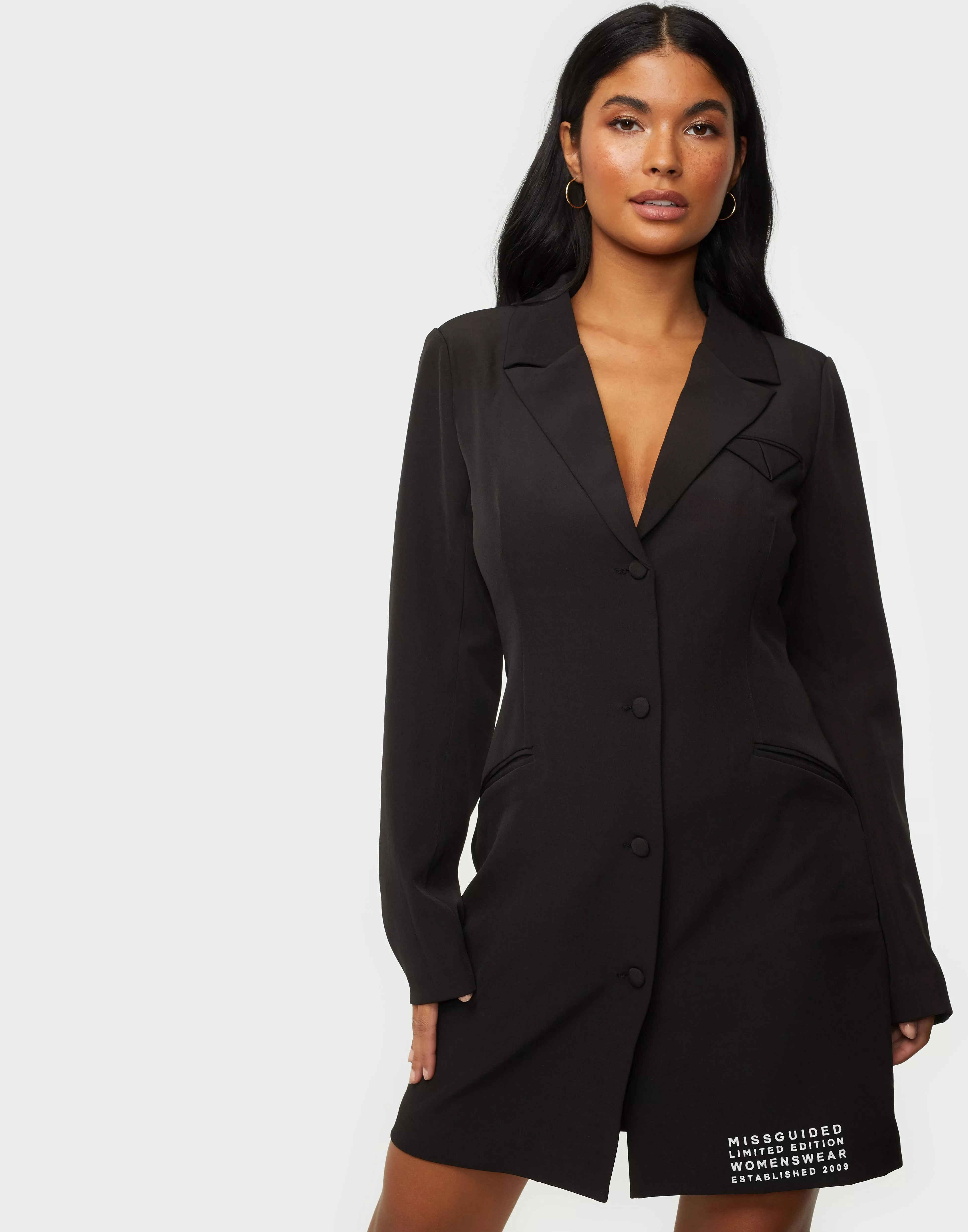 Missguided Longline Blazer Black