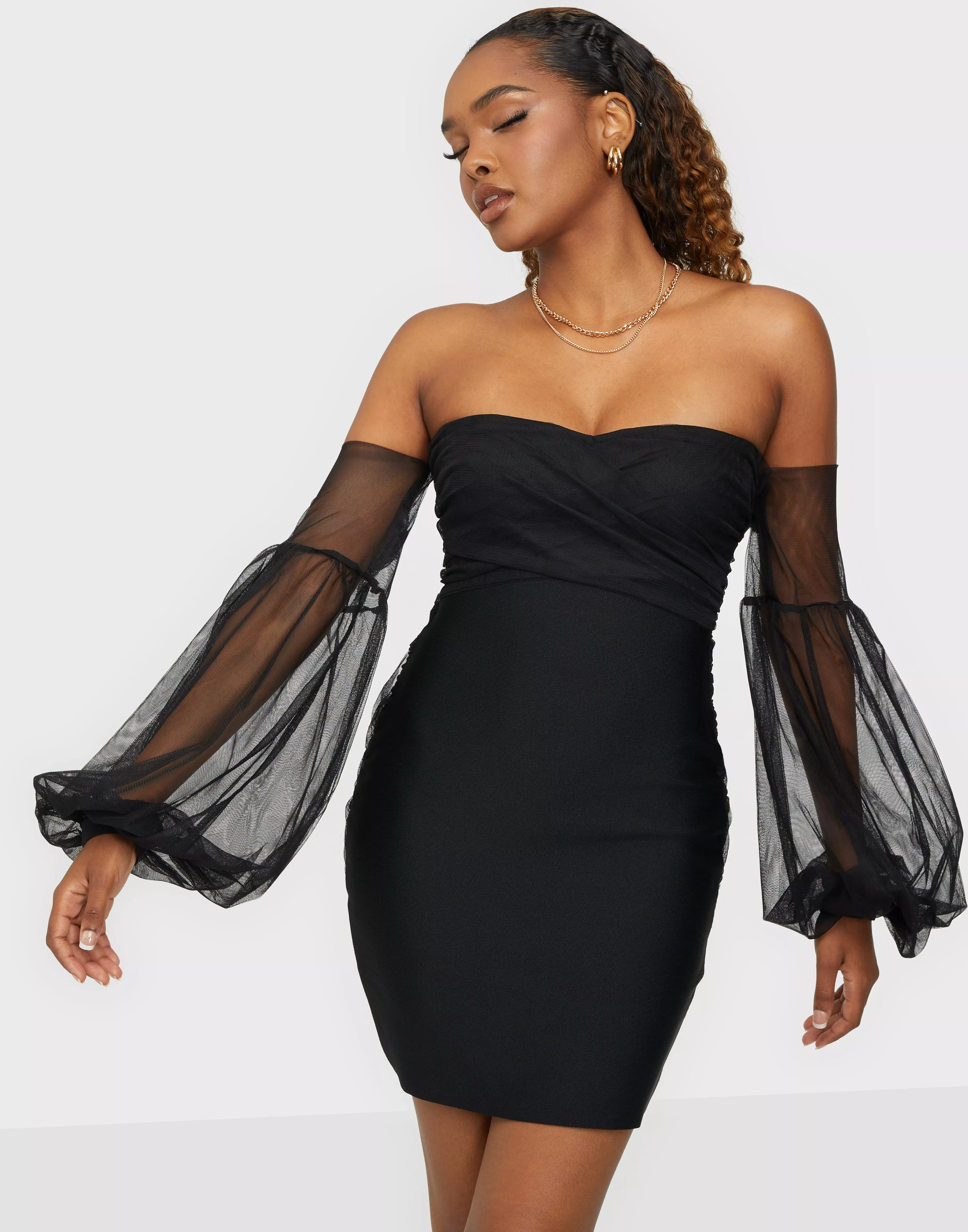 Missguided black sale mesh dress