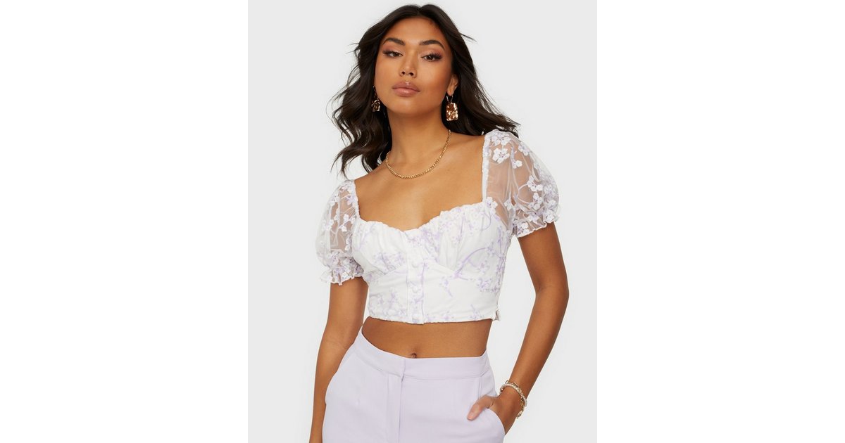 Olivia Black Lace Crop Top  Black lace crop top, Lace crop top