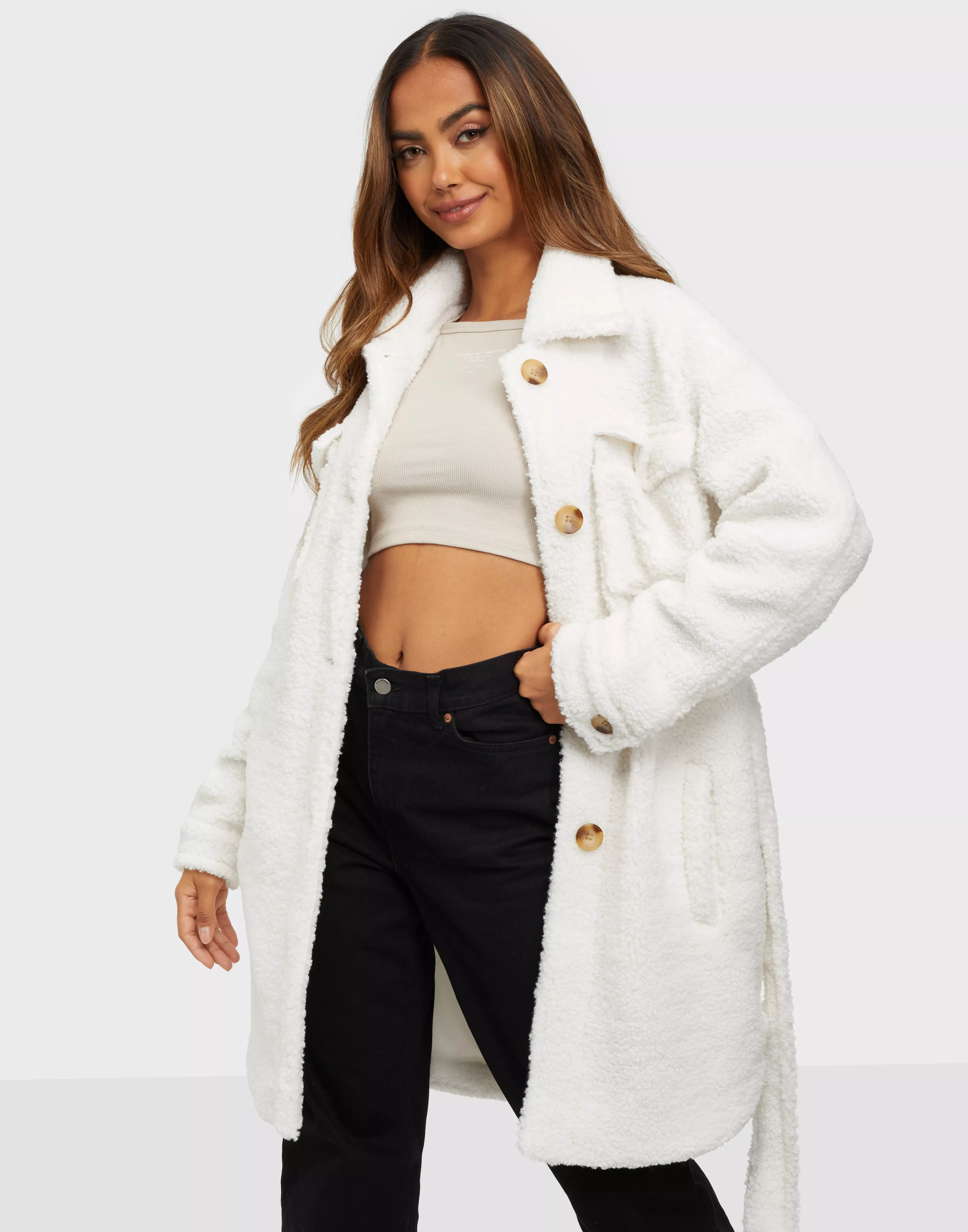 Missguided teddy longline clearance coat