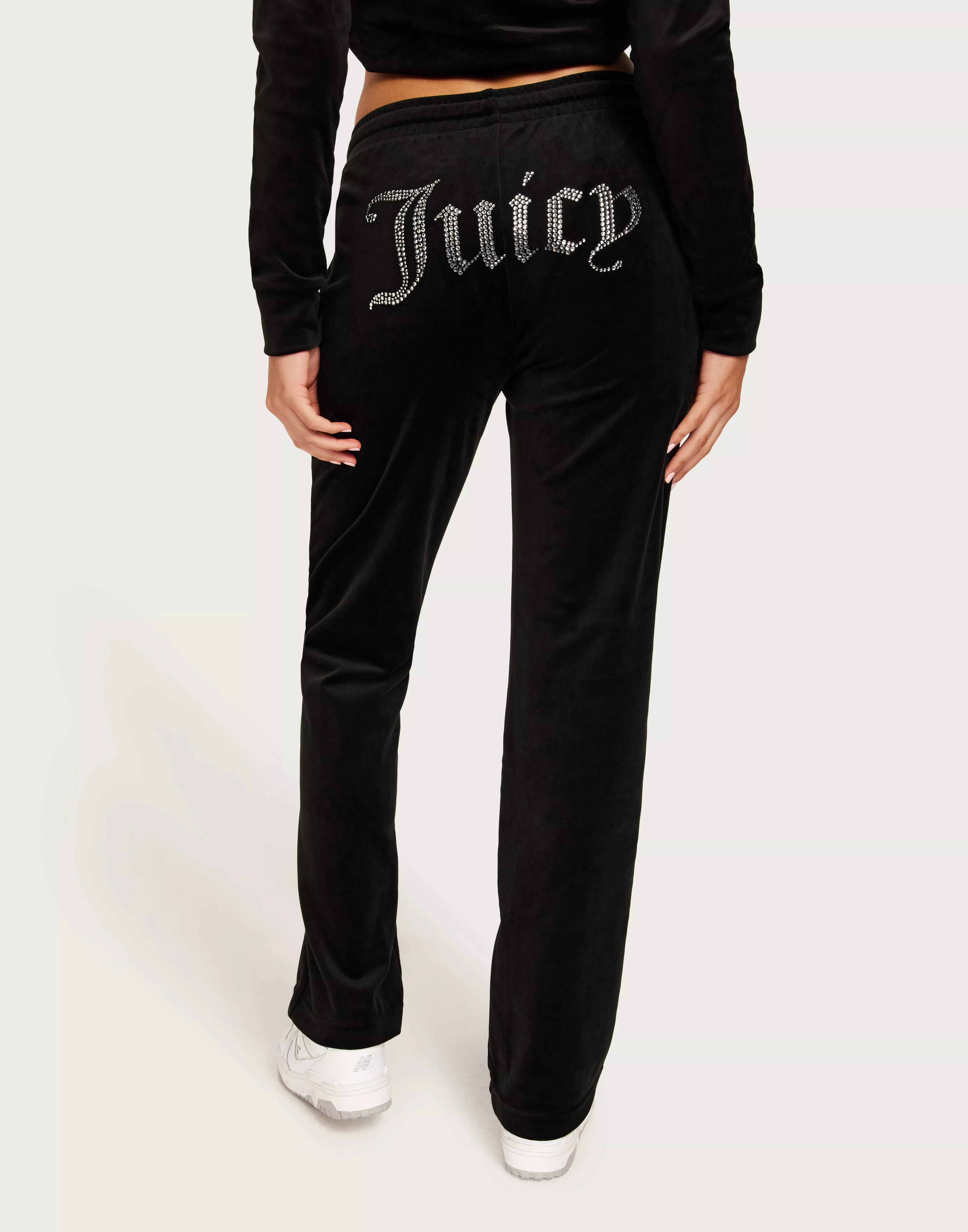 Juicy couture tina 2024 velour track pants black