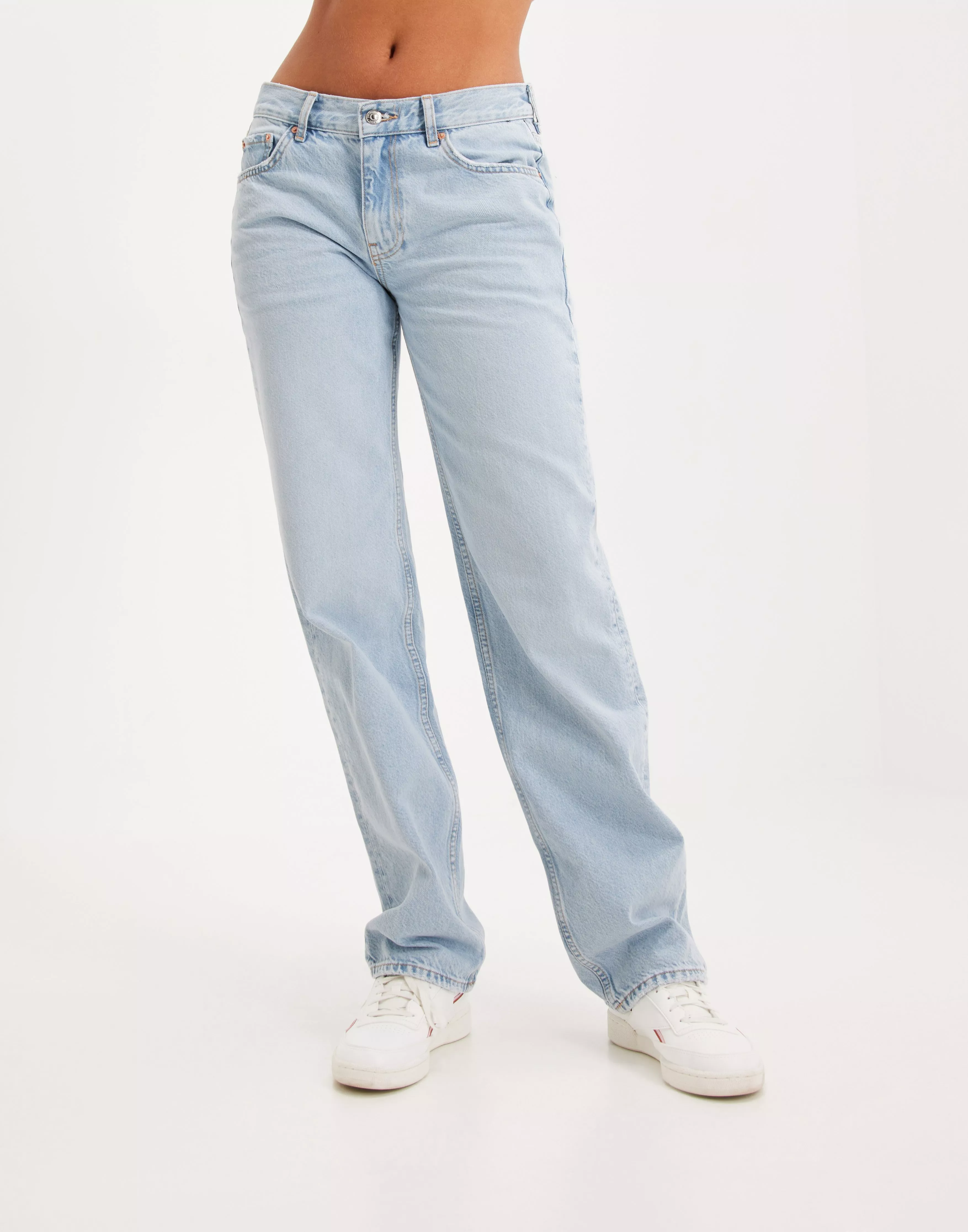 Straight high waist jeans - Blue - Women - Gina Tricot