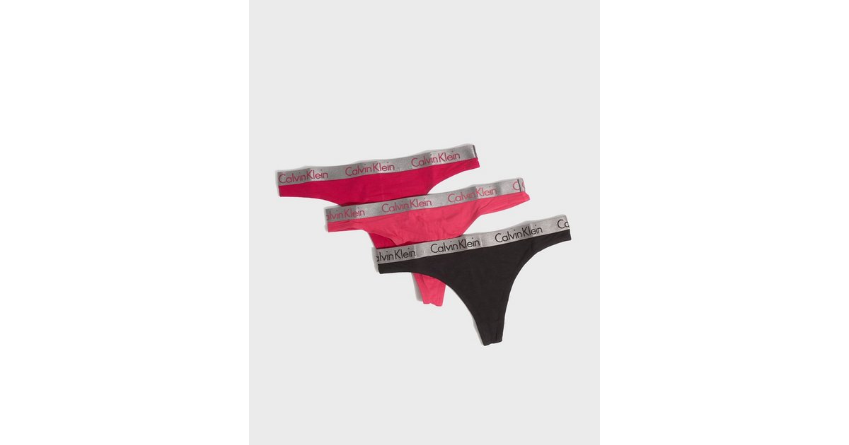 Buy Calvin Klein Underwear THONG 3PK - Pink Splendor/Briar Rose/Black