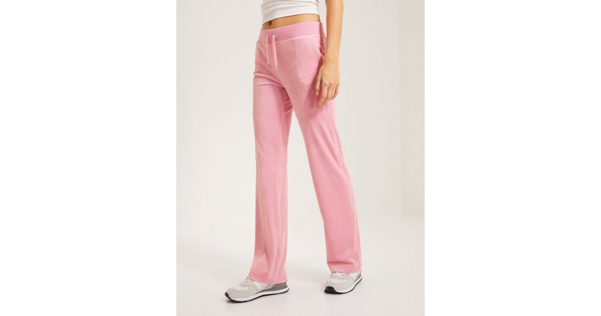 Juicy Couture Wmns Del Ray Classic Velour Pant Pocket Design Women begonia  pink