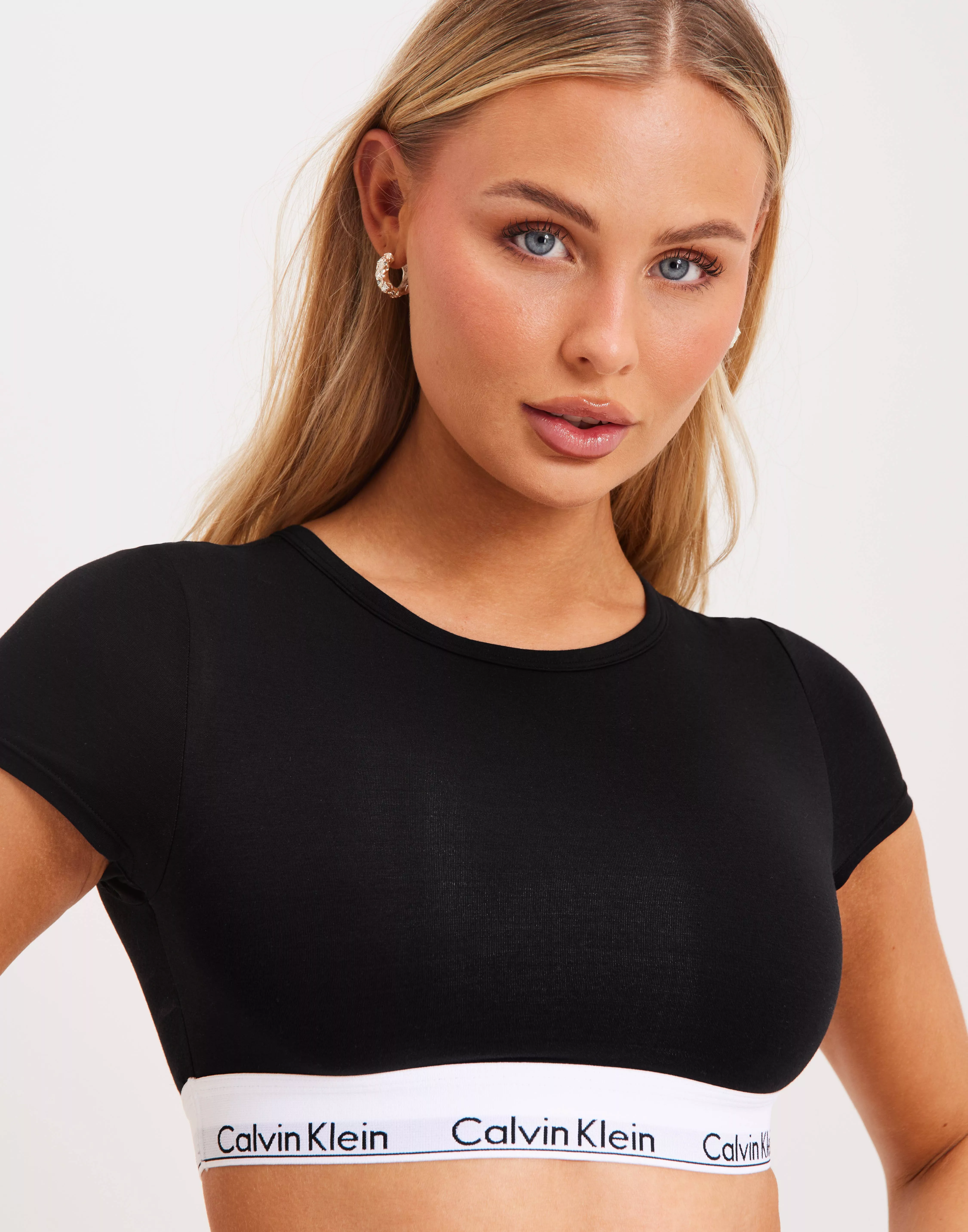 Calvin Klein T-shirt Bralette in Black