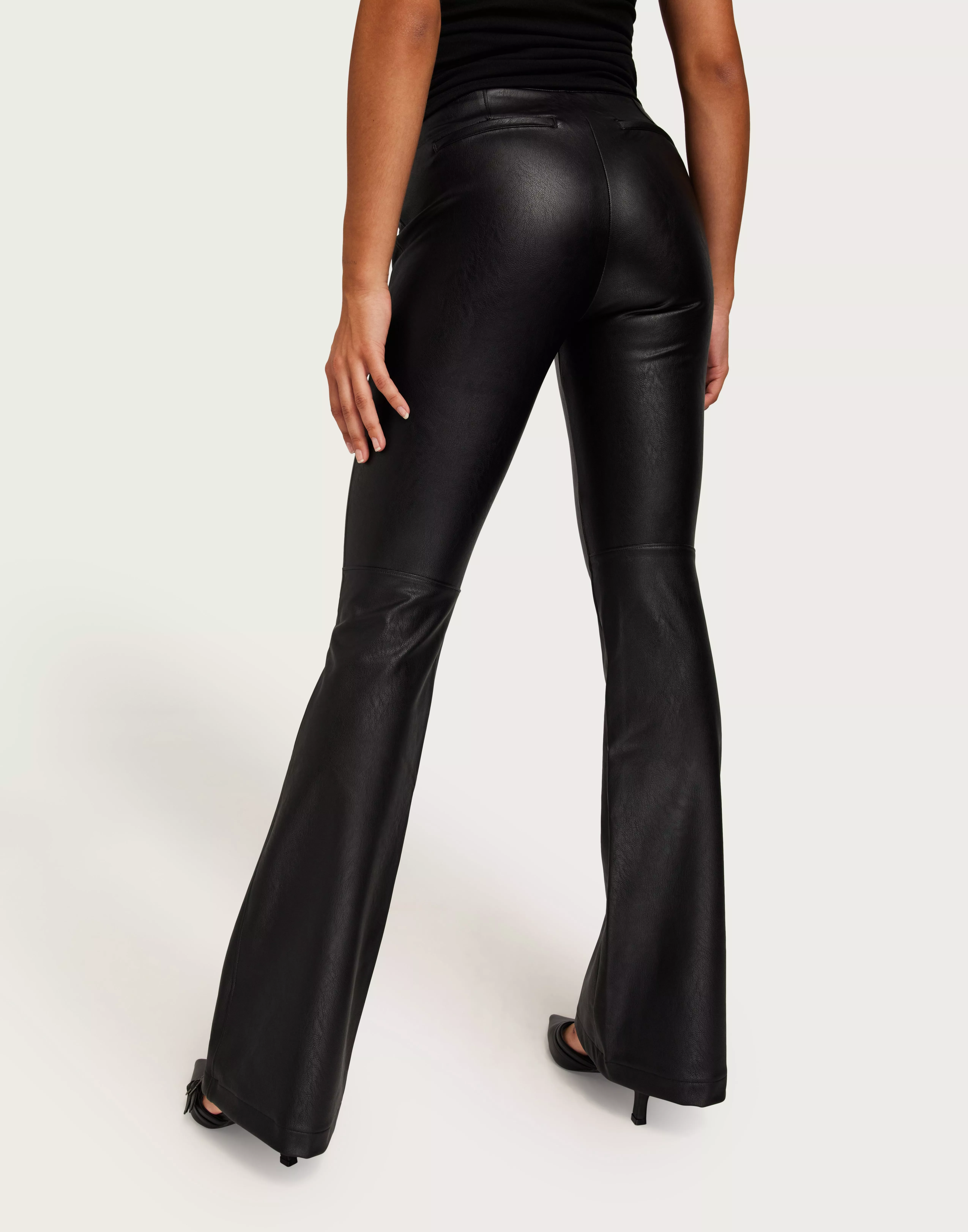 Buy Spanx Leather-Like Flare Trousers - Luxe Black
