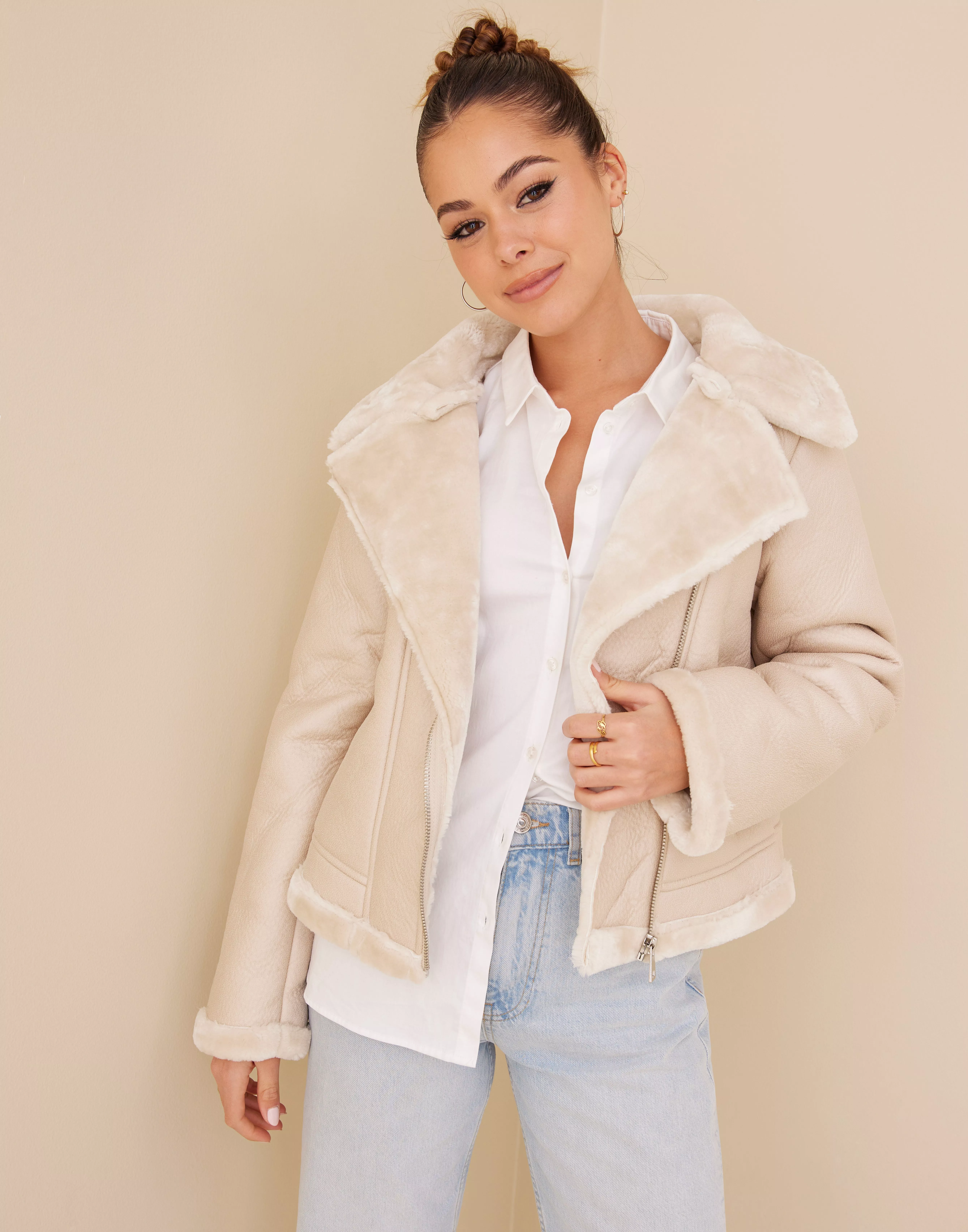 Missguided shop aviator coat