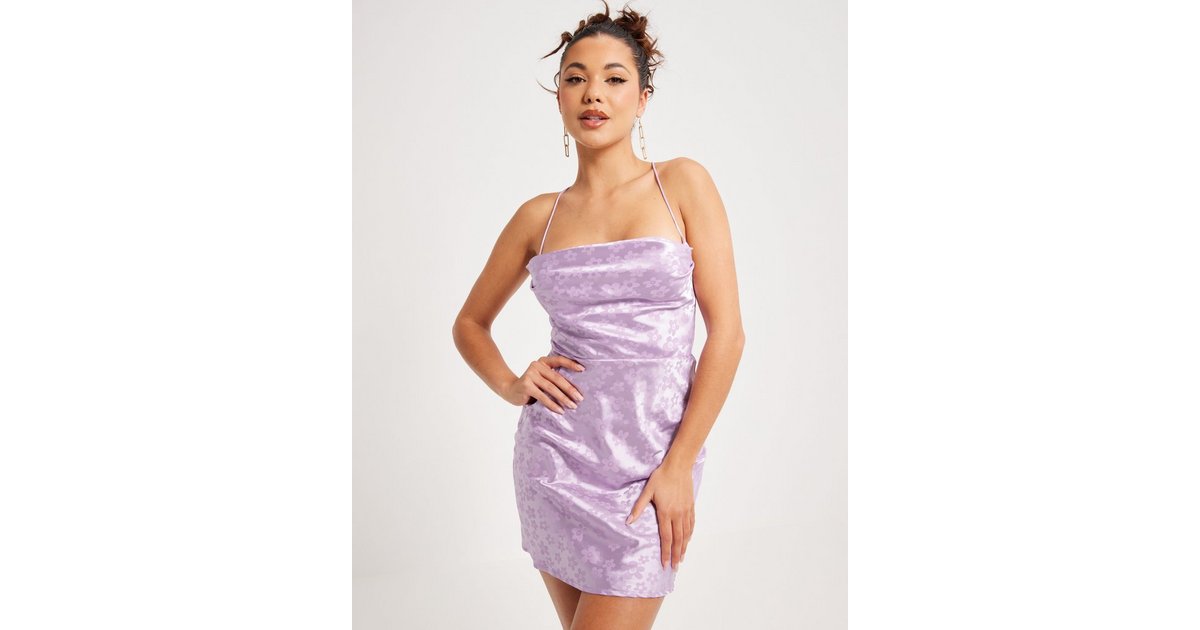 Love Triangle Lilac Magic Satin Mini Slip Dress