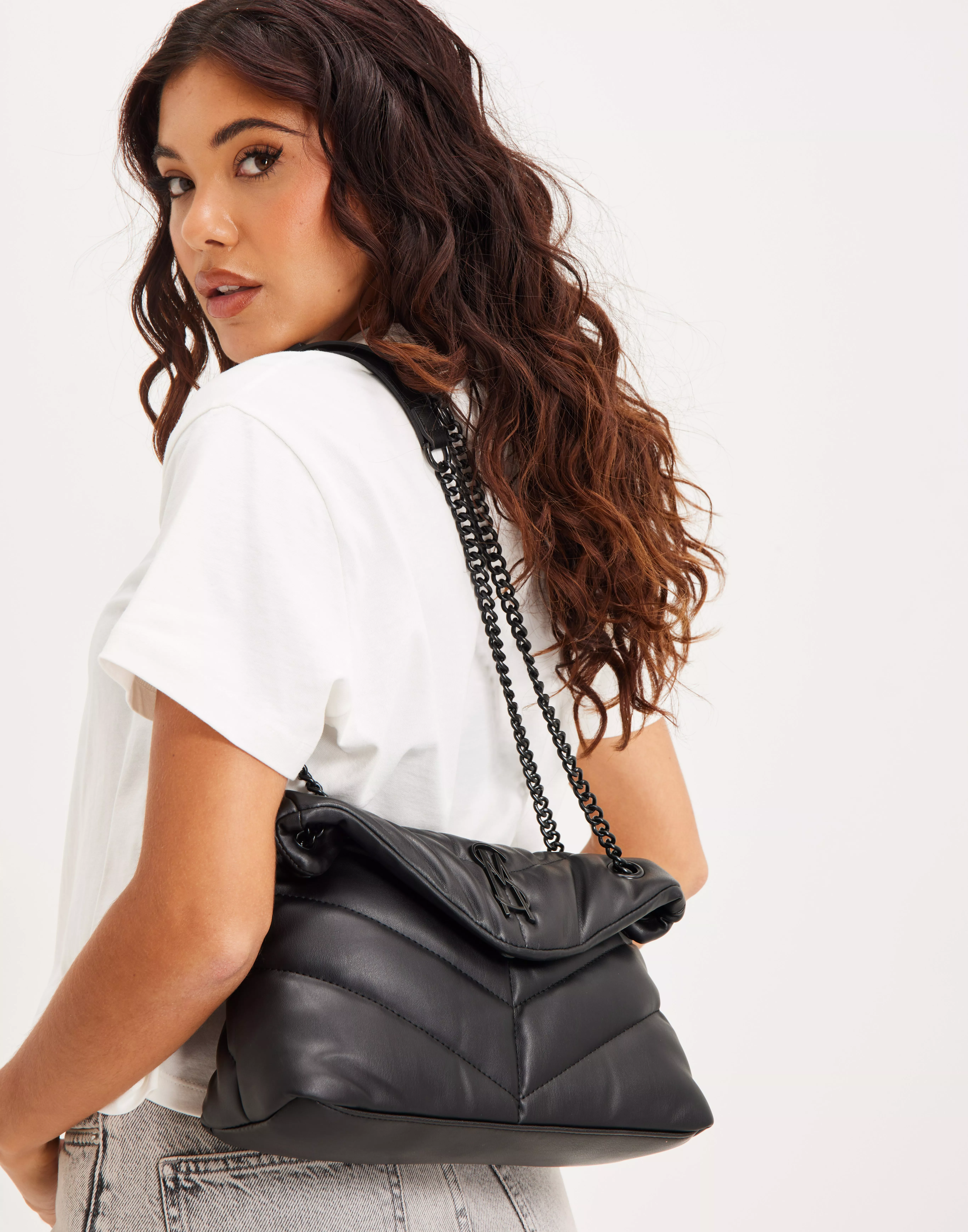 Steve Madden Sporty Quilted Nylon Tote in Black