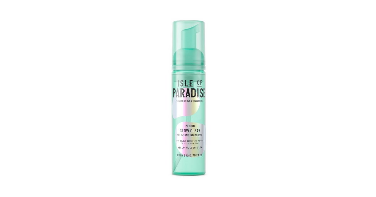 Isle of paradise glow 2025 clear color correcting self-tanning mousse