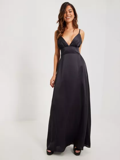 SATIN CAMI MAXI DRESS WITH DELICATE TIE BACK