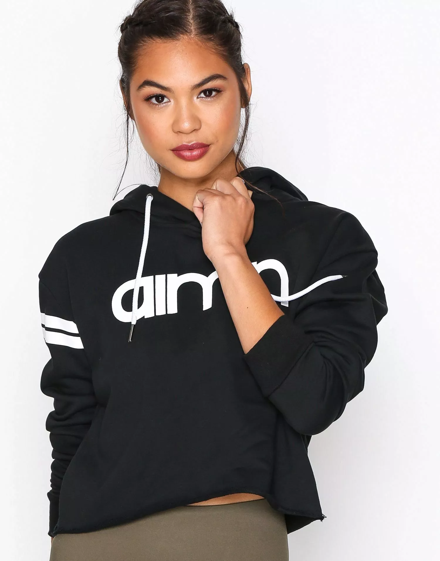 Aimn store crop hoodie