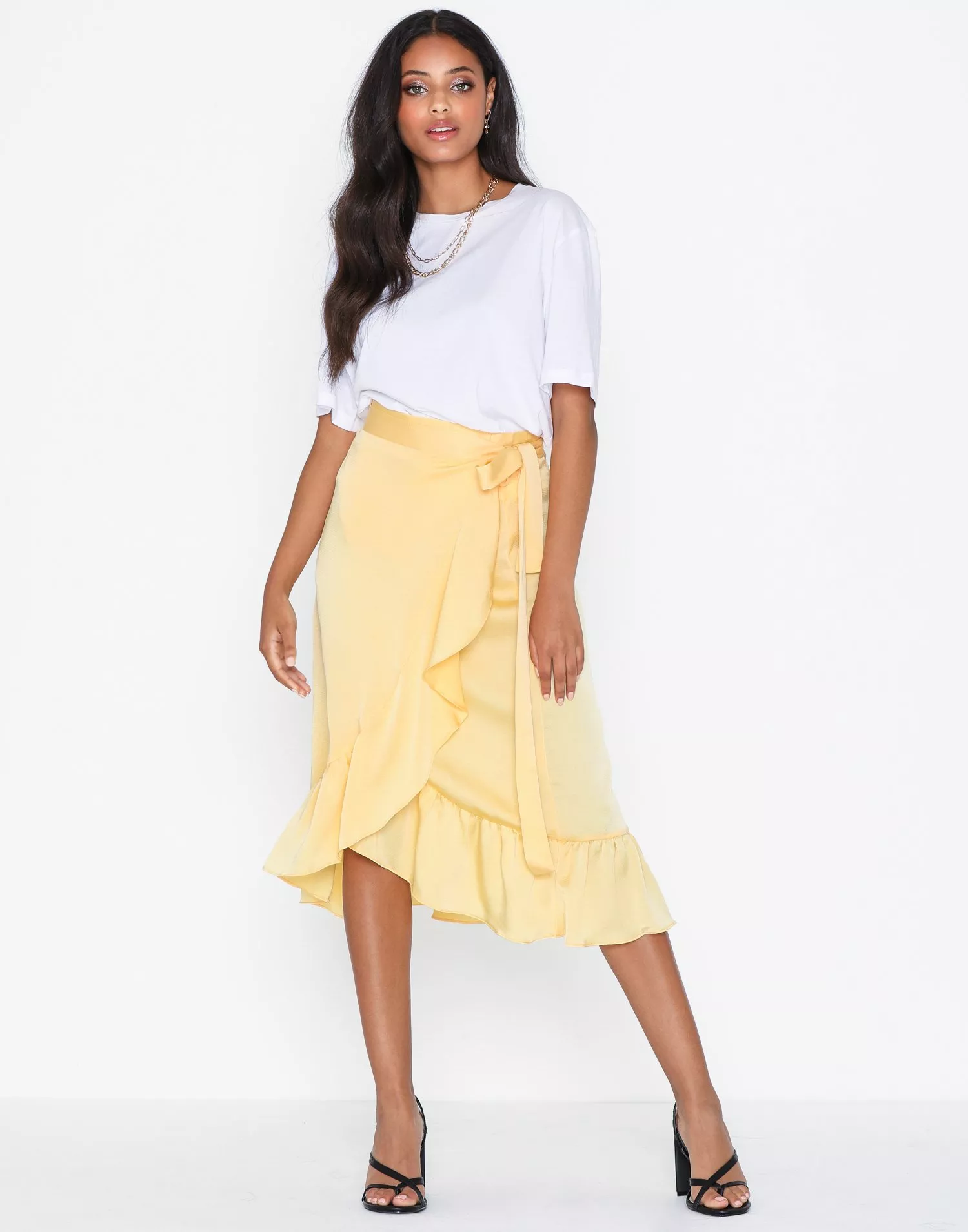 Køb Mika Solid Skirt Light Yellow Nelly.com