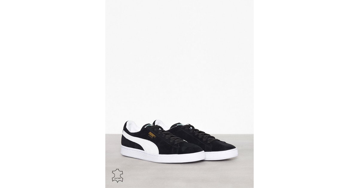 Puma classic suede store black and white