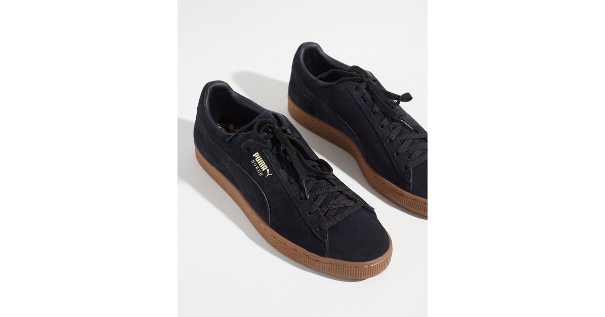 Puma suede black hot sale and gum