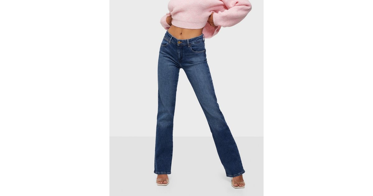 Straight-leg jeans with slit