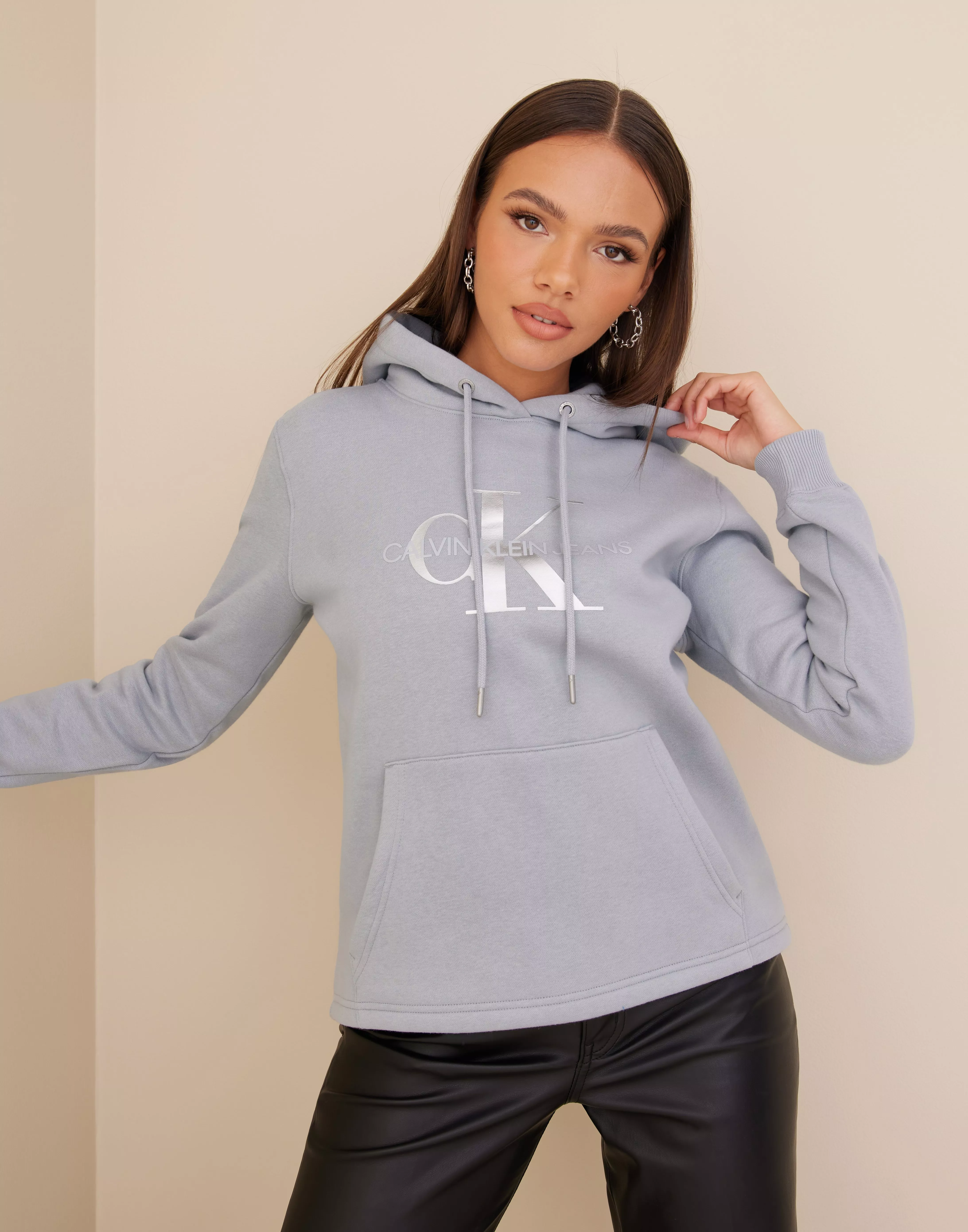 Calvin klein grey hoodie hot sale womens