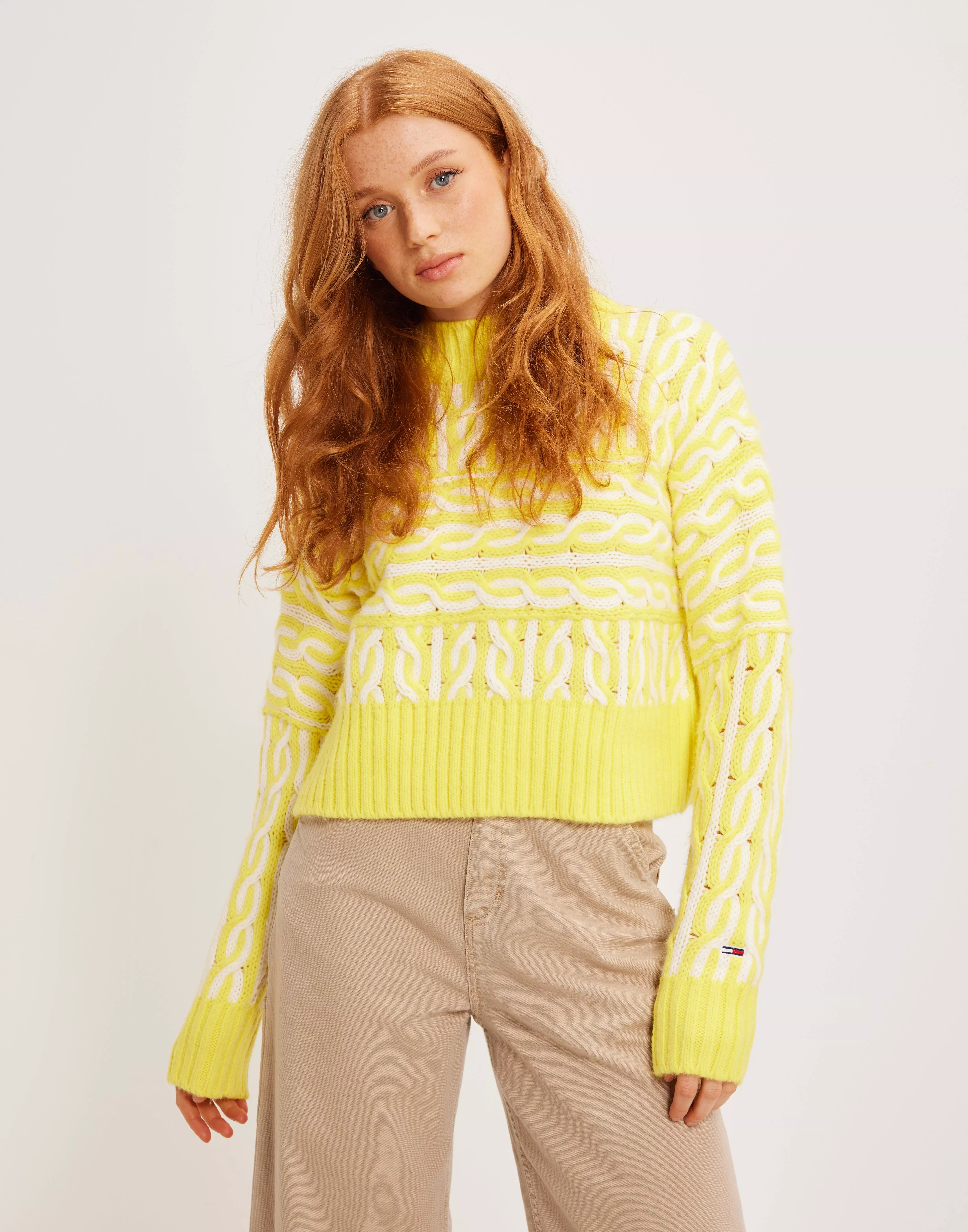 Tommy jeans yellow clearance jumper