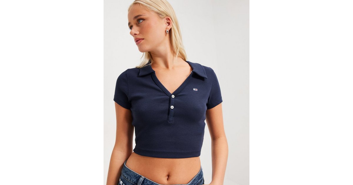 Polo crop top online femme