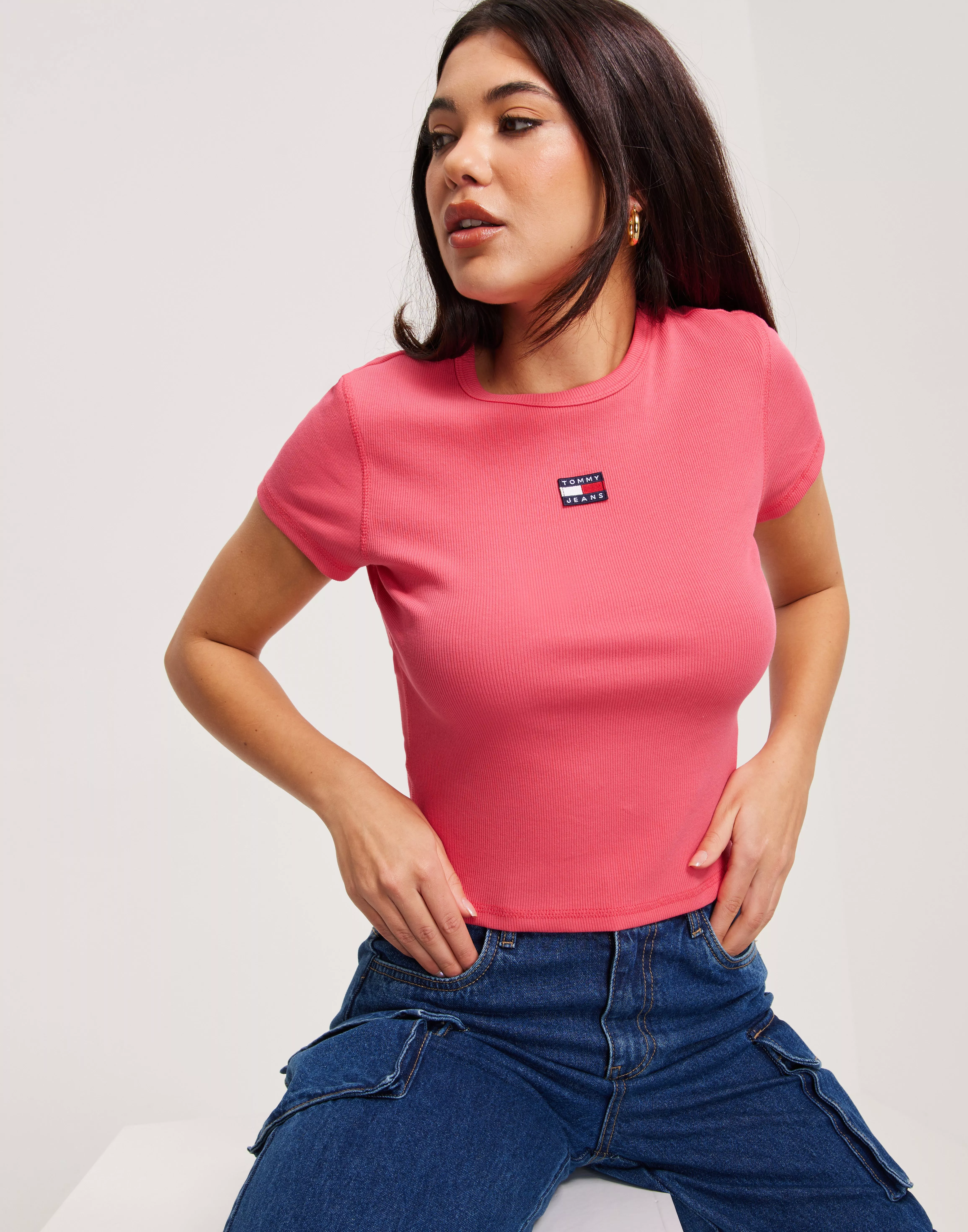 Buy Tommy Jeans TJW BBY RIB XS BADGE - Pink