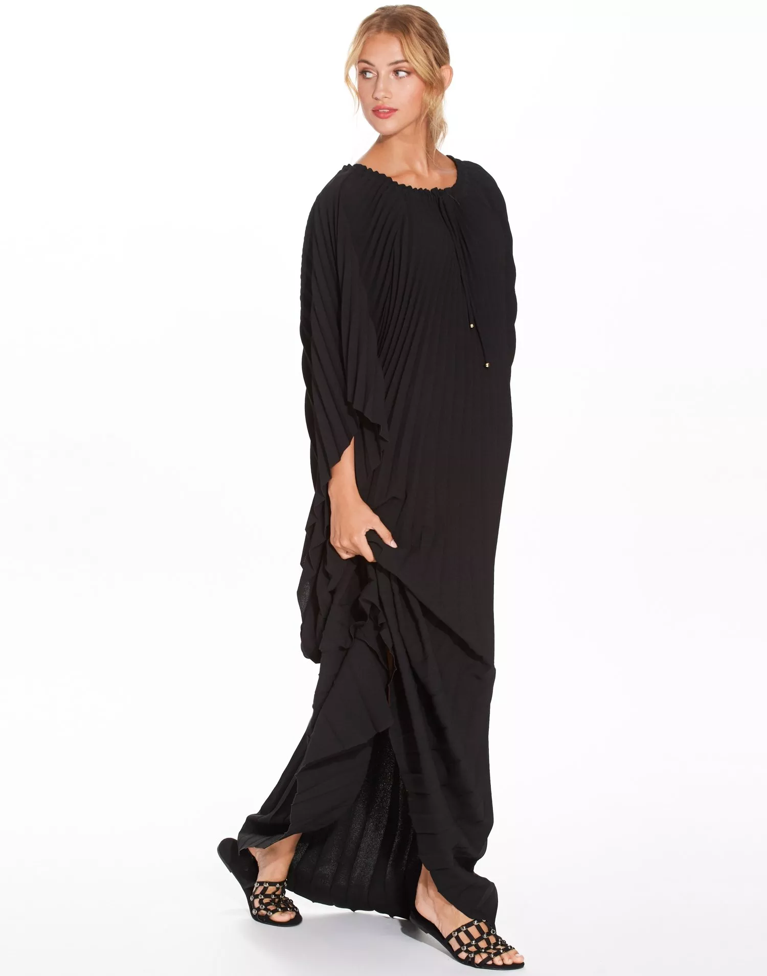 Buy Filippa K Poncho Plisée Dress - Black | Nelly.com