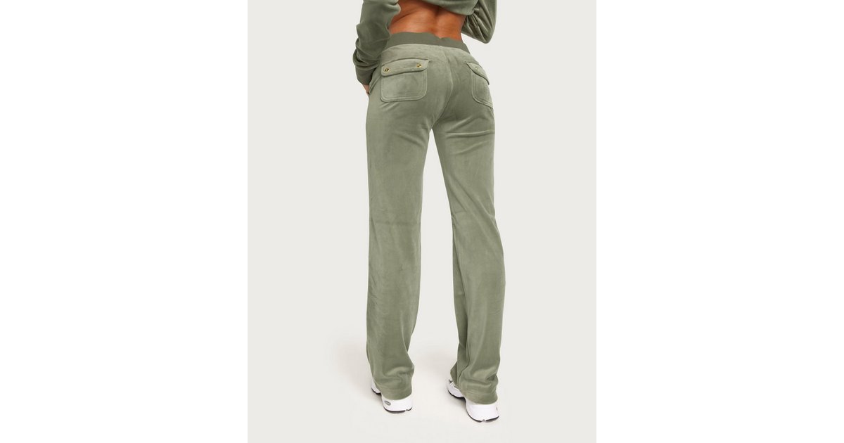 Buy Juicy Couture Del Ray Classic Velour Pant Pocket Design GOLD HW -  Vetiver