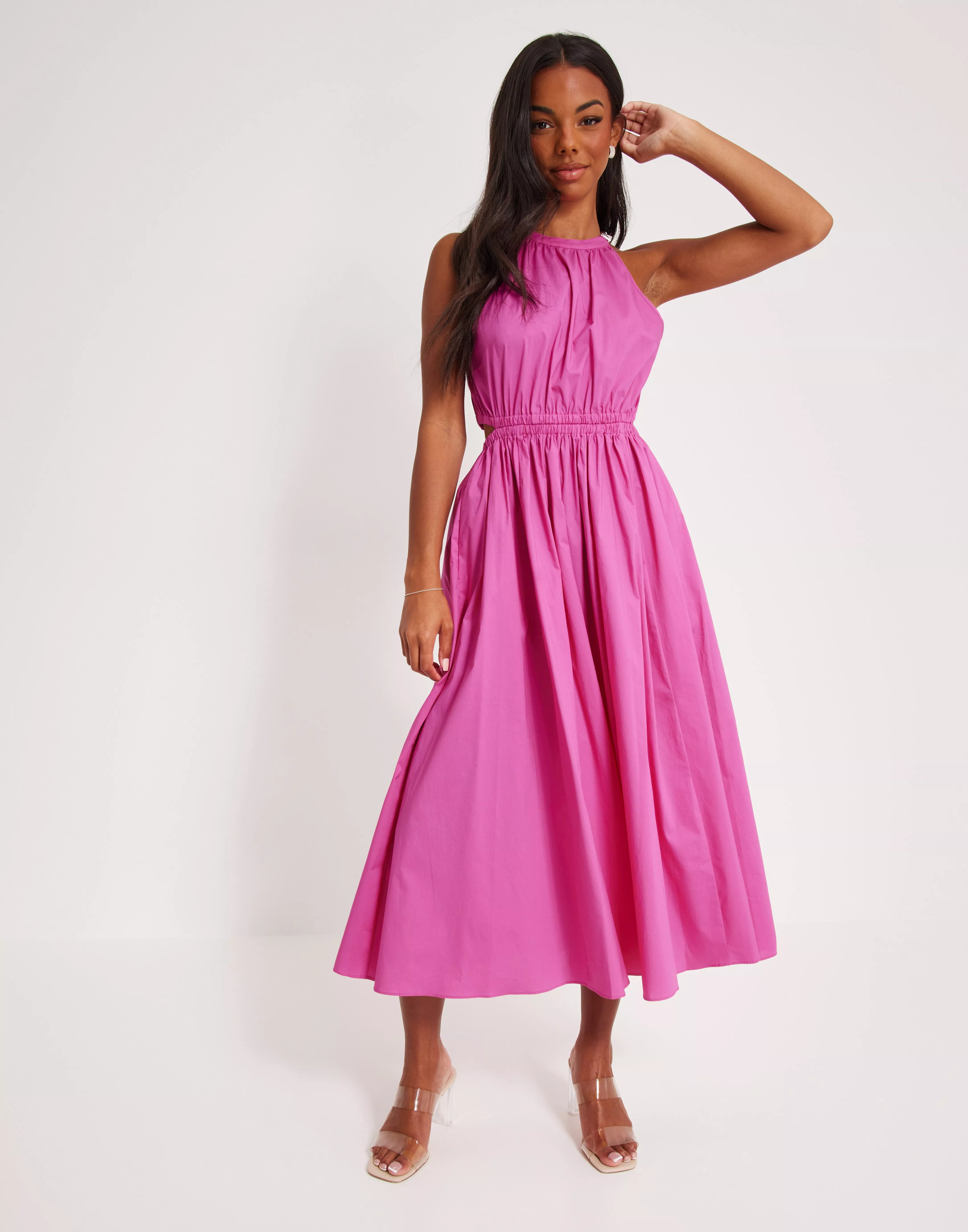 Buy Michael Kors MK CHAIN NECK MIDI DRESS - Cerise 