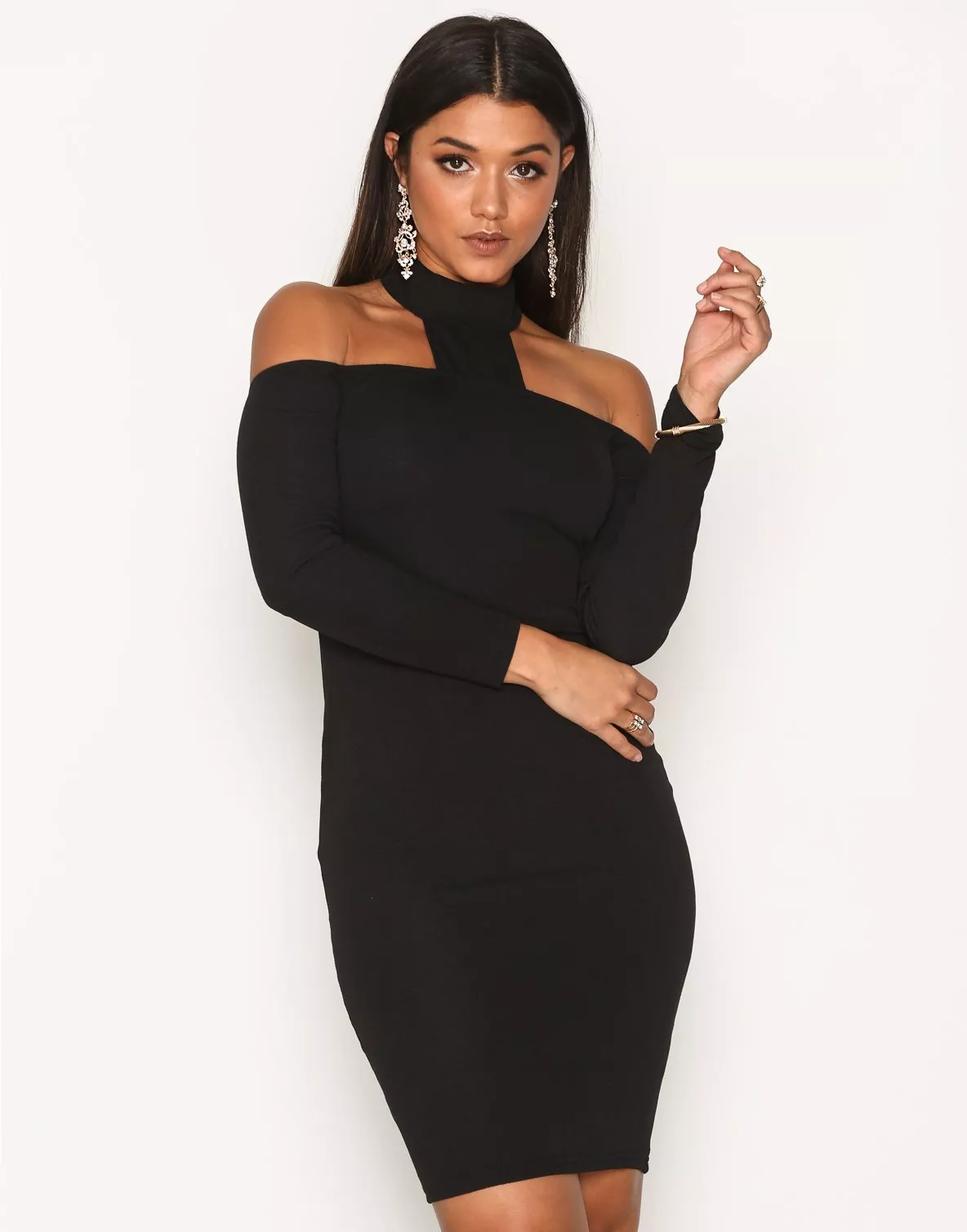 Black choker outlet dress