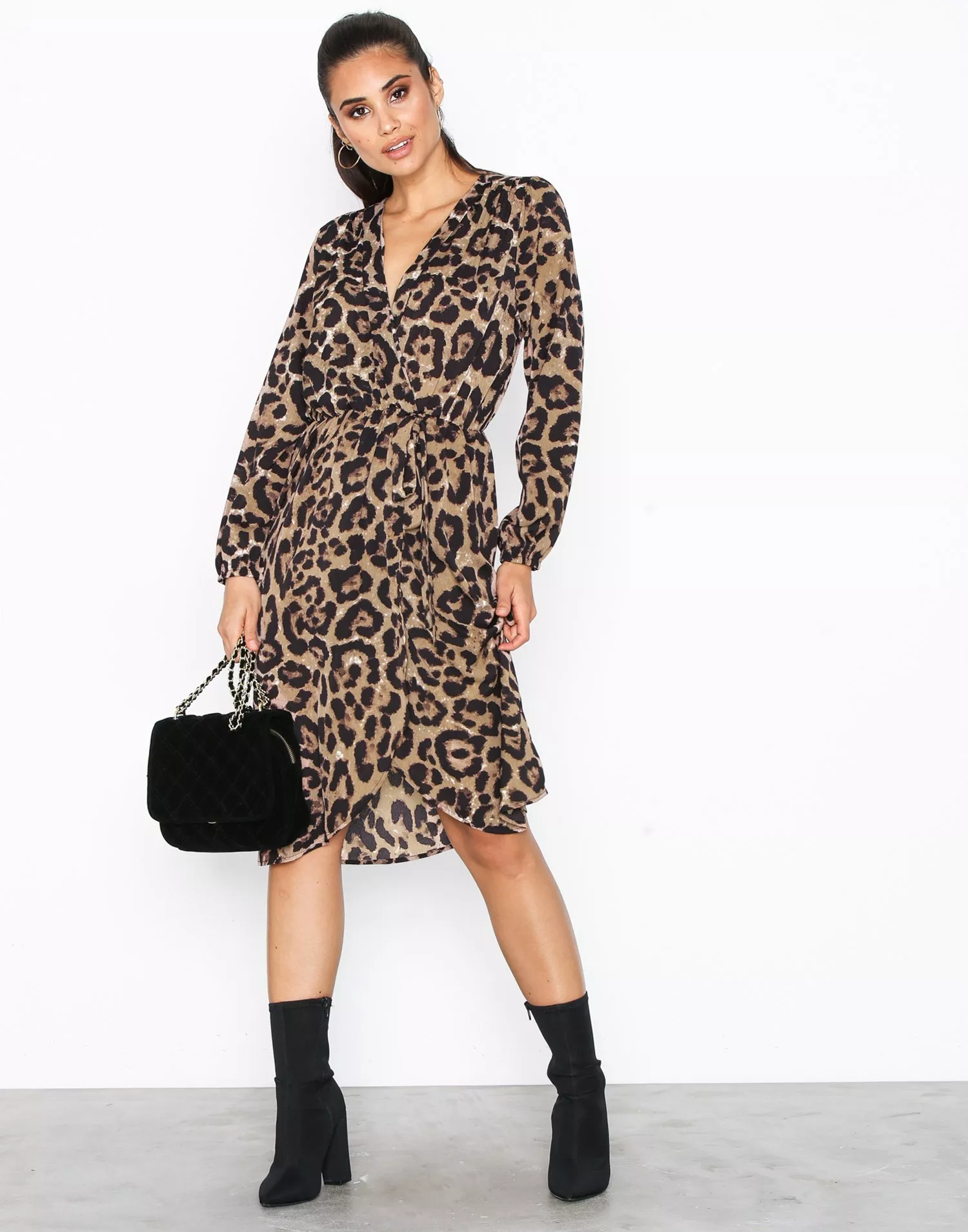 Ax paris clearance leopard wrap dress