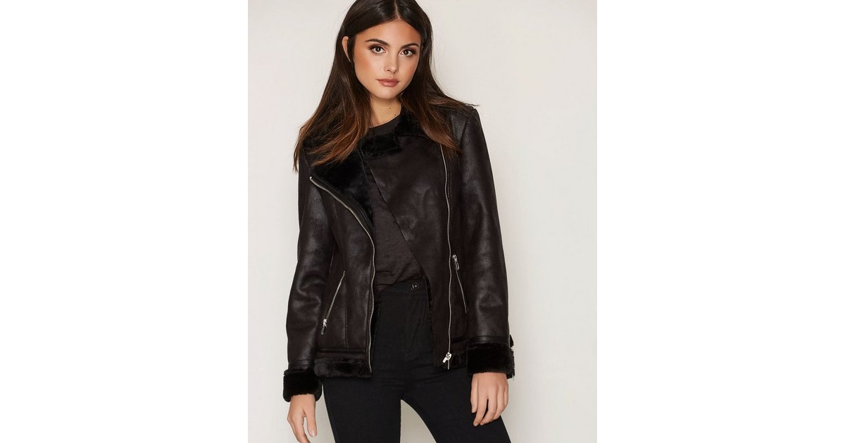 Oasis faux hotsell shearling biker