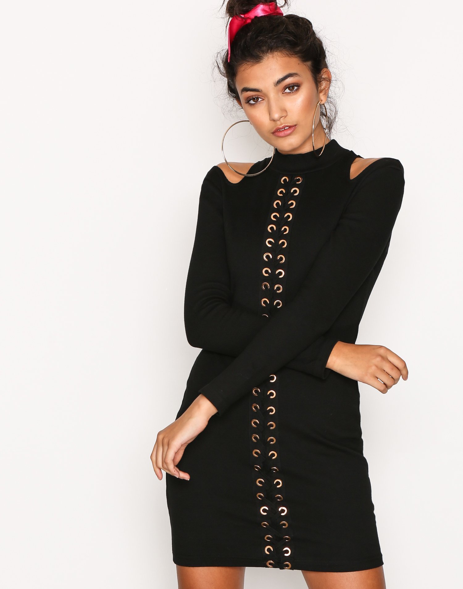 Cold Shoulder Lace Detail Dress