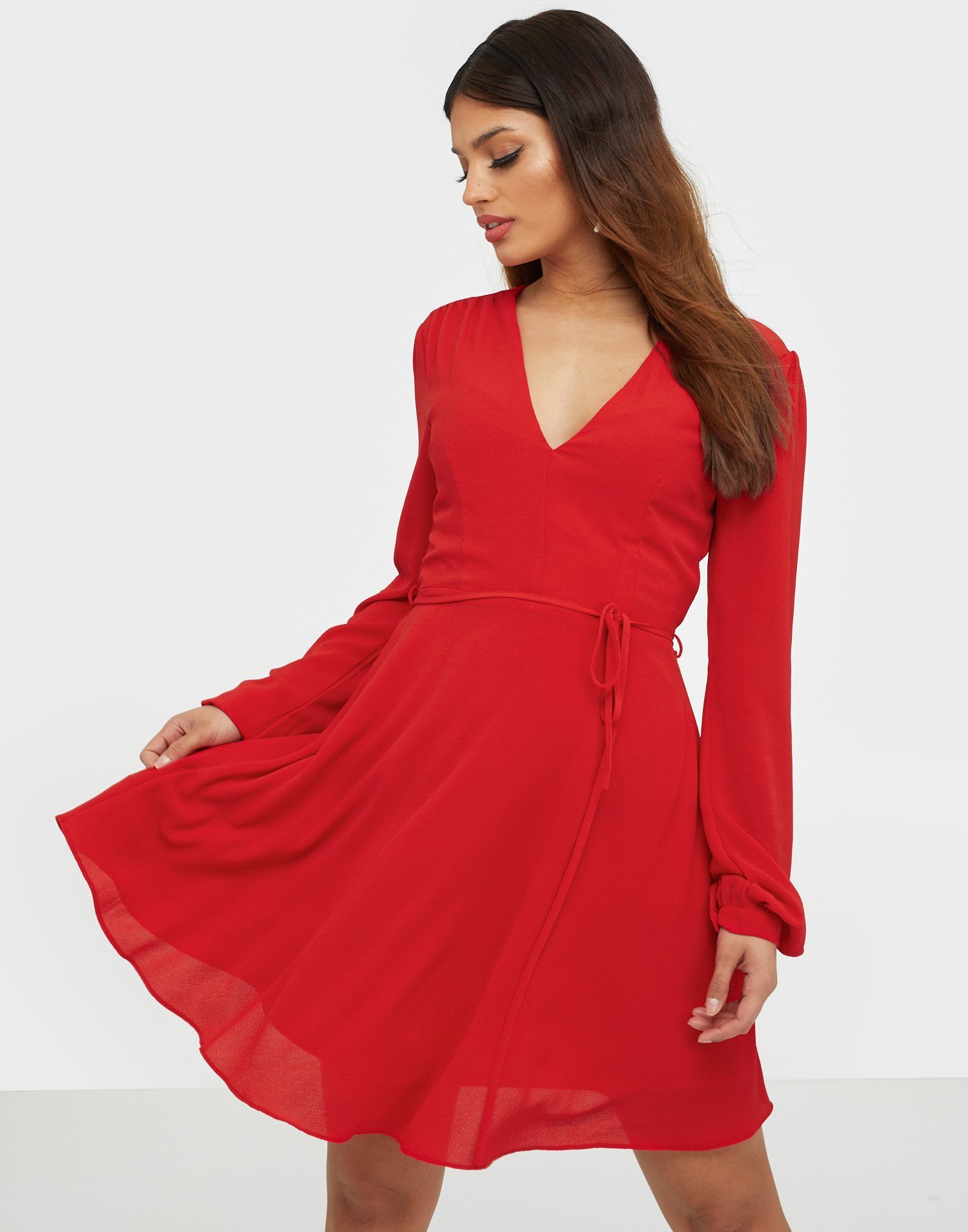 Long Sleeve Flounce Dress