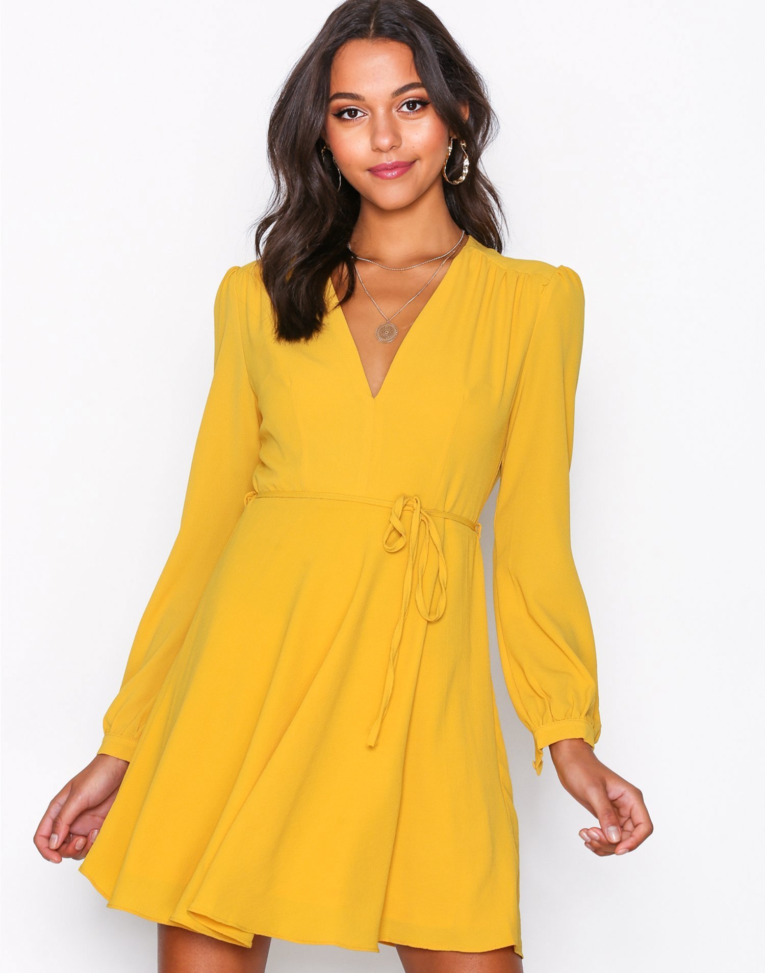 Long Sleeve Flounce Dress