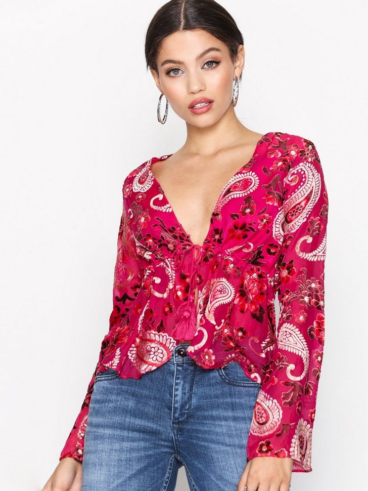 Festbluse Paisley Knot Front Top festtop