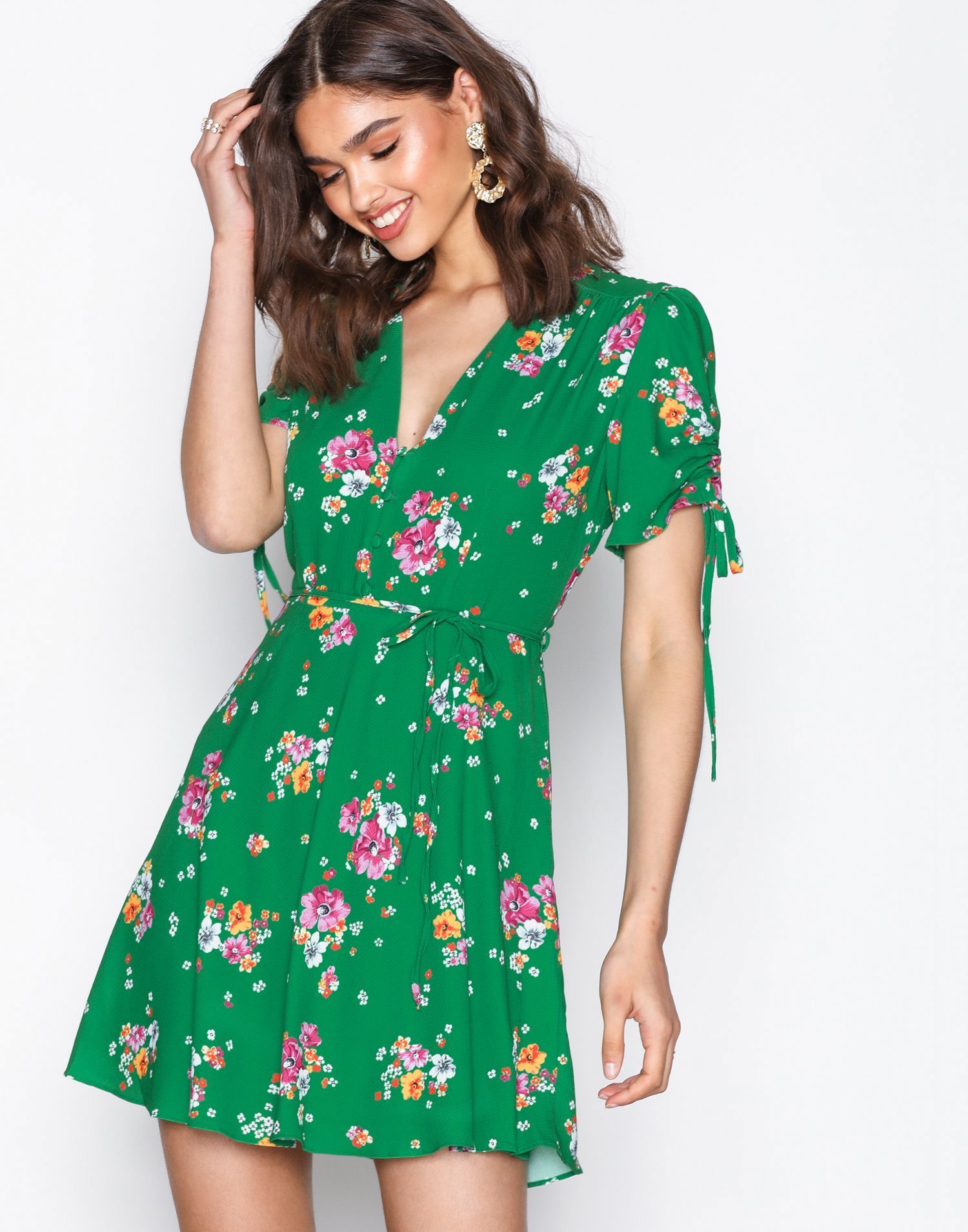 Strap Short Sleeve Dress