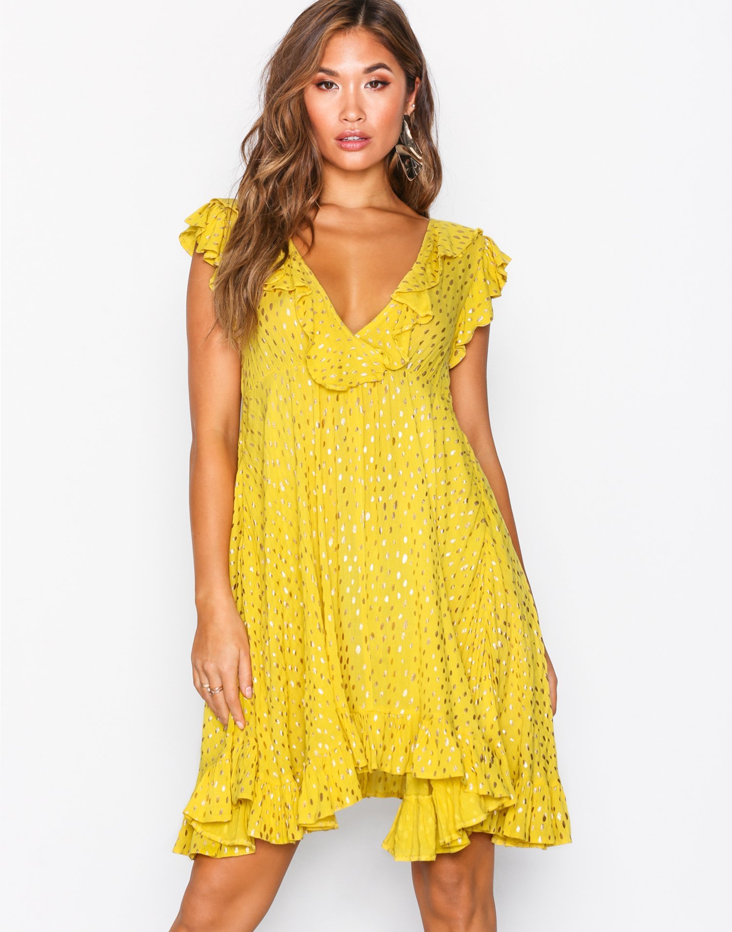 V Flounce Dress