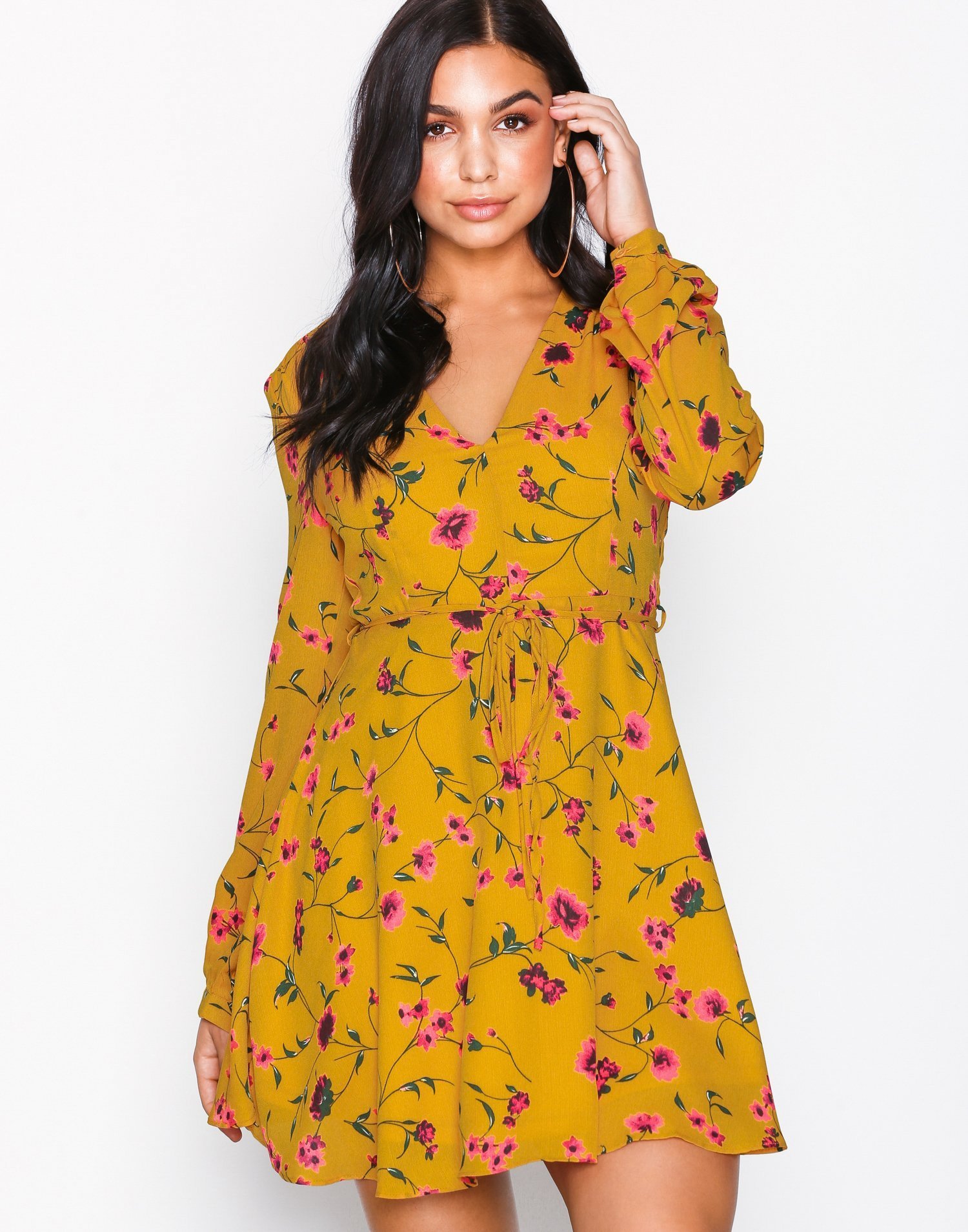 Long Sleeve Flounce Dress